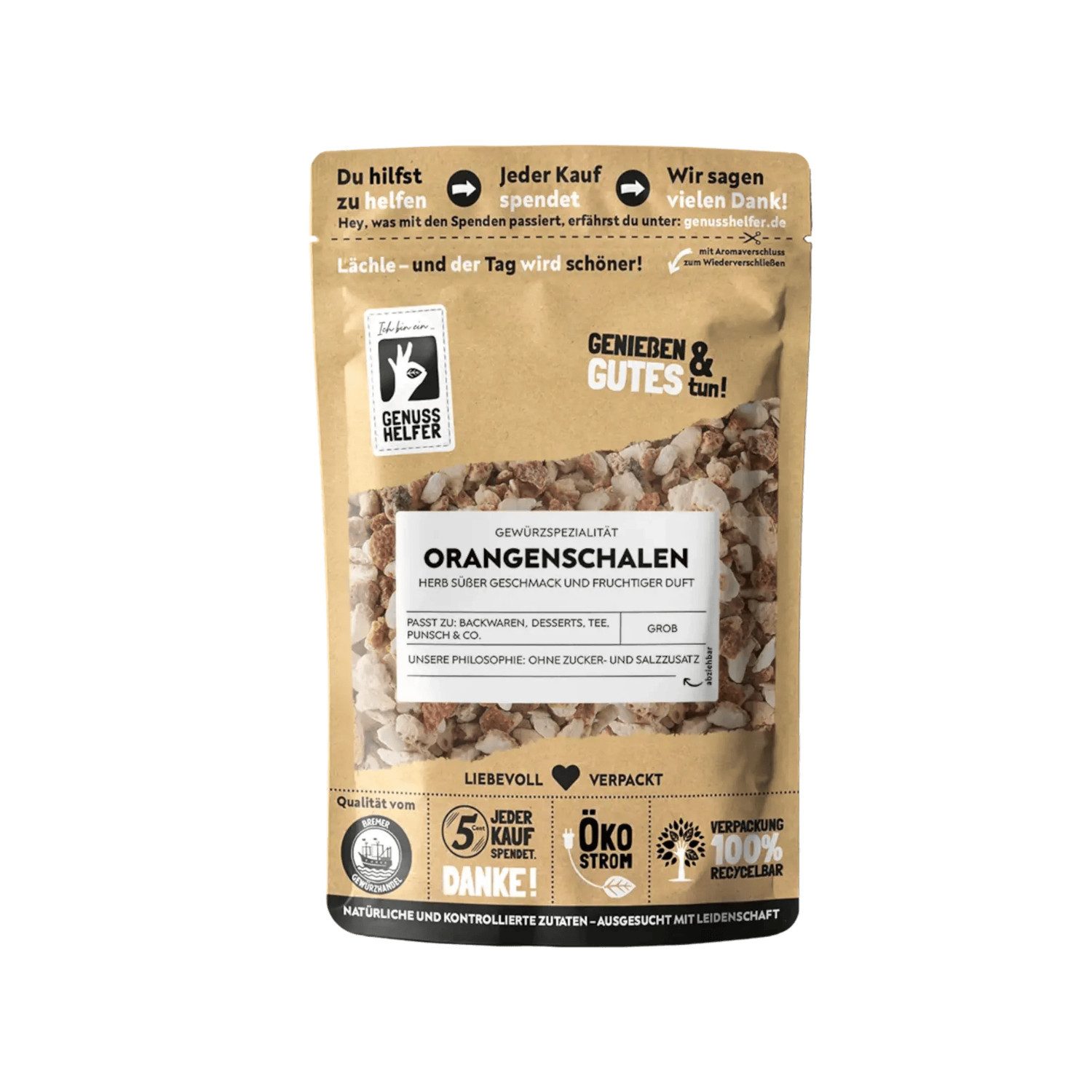 Bremer Gewürzhandel Gewürz Orangenschalen, Stücke, 100 g
