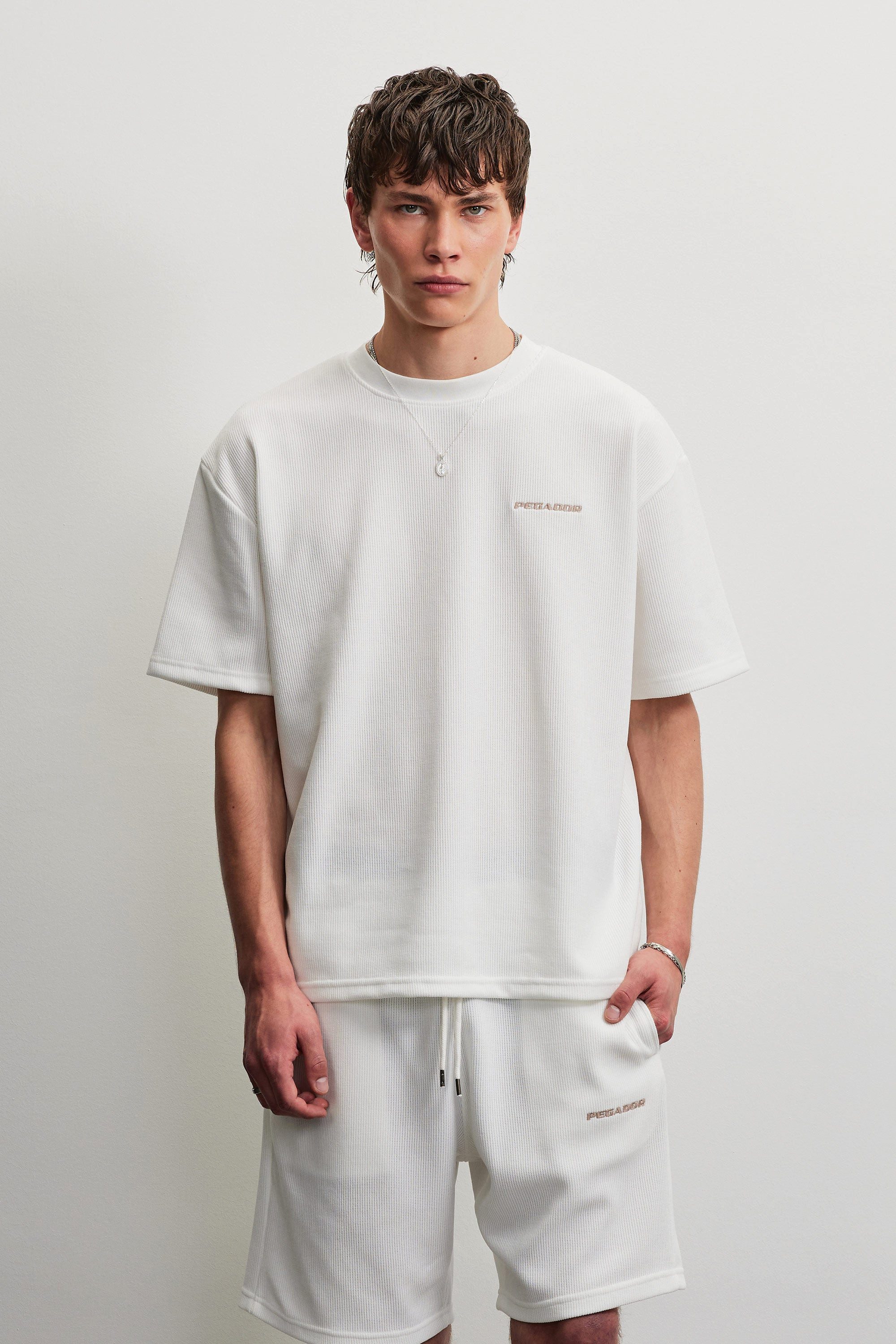 PEGADOR Rundhalsshirt LAGOS OVERSIZED SOFT RIB TEE Baumwolle, oversize fit