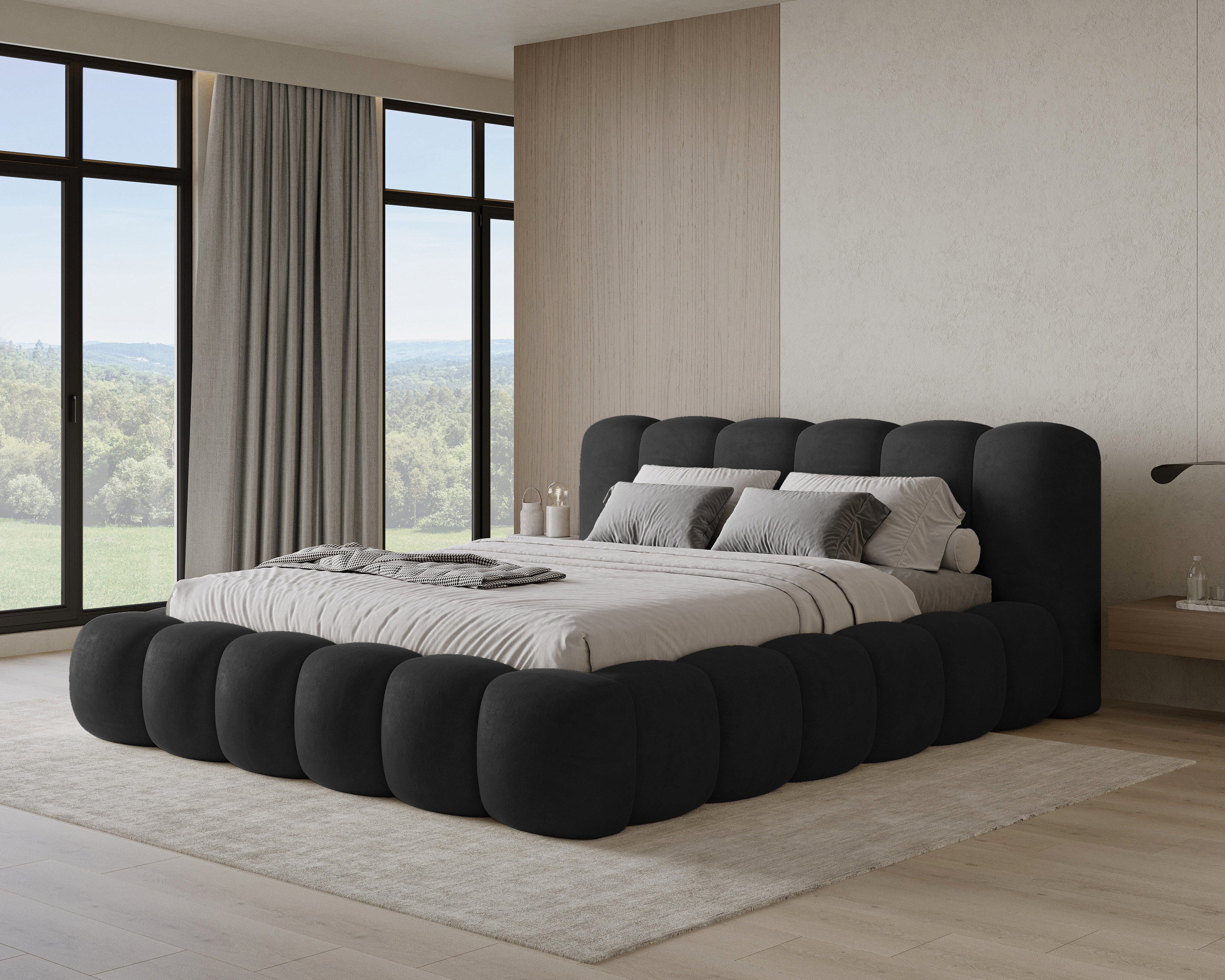 Chilly Möbel Polsterbett Stone Samt Stoff 200x200 cm mit Stauraum Velluto 2 günstig online kaufen