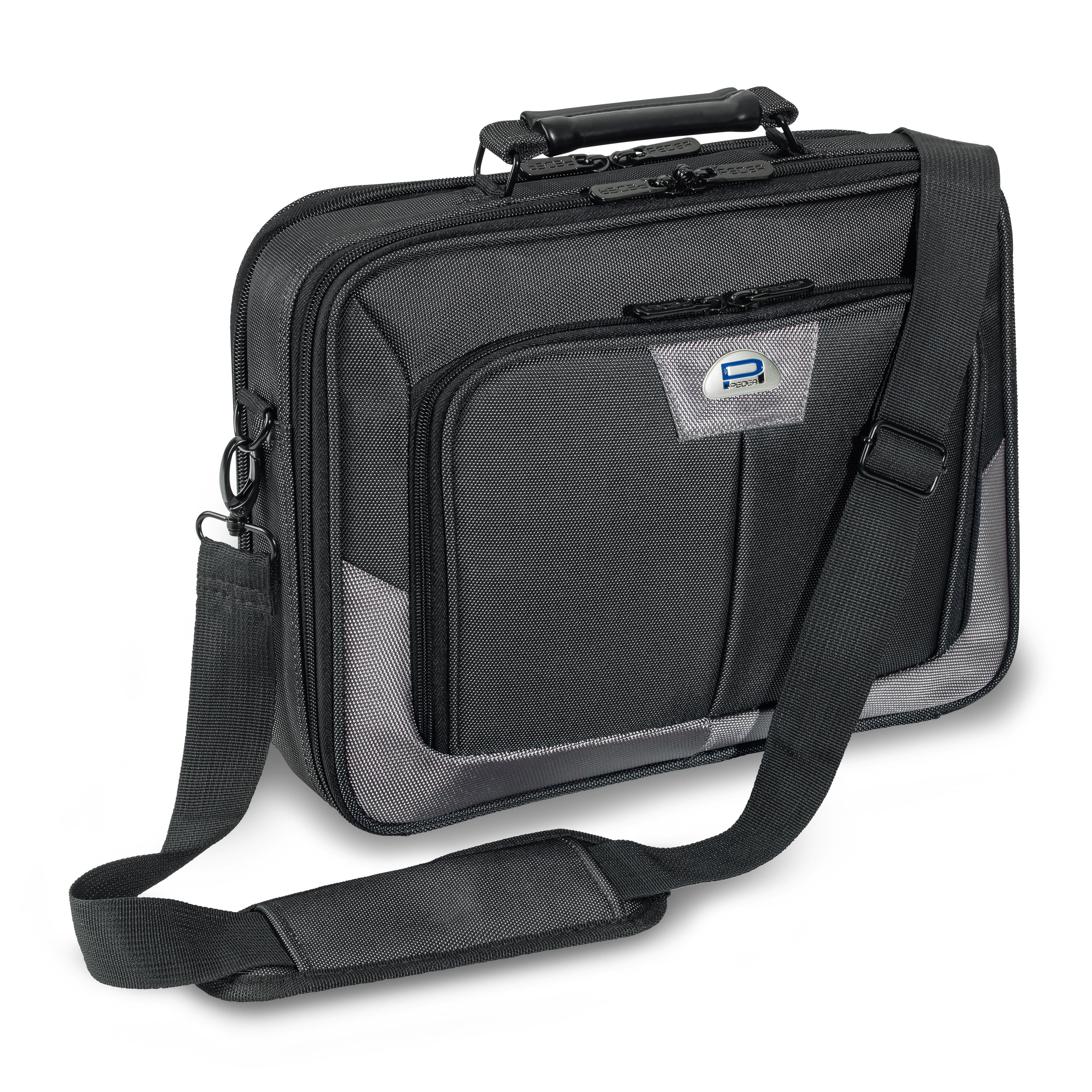 PEDEA Laptoptasche Premium (13,3 Zoll (33,8 cm), stabiler Schutzrahmen, dicke Polsterung, wasserabweisende Materialien grau | Businesstaschen