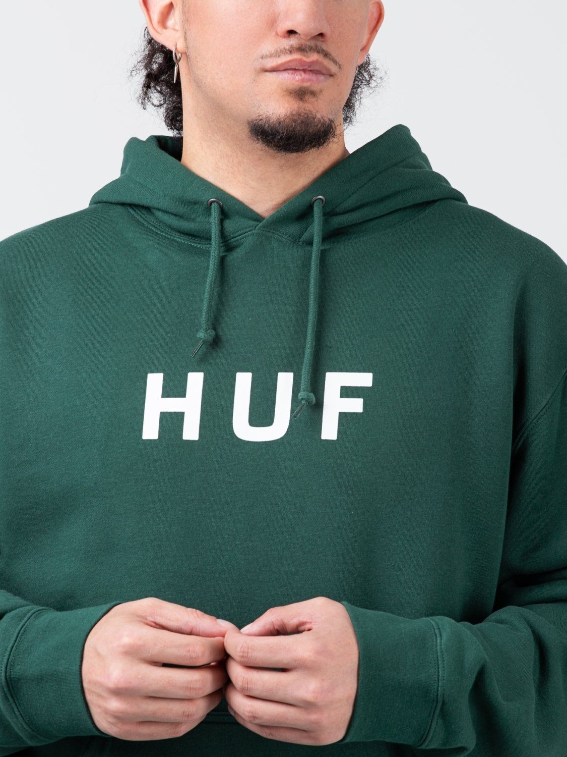 HUF Hoodie HUF Essentials Logo Green Hoodie Forest OG