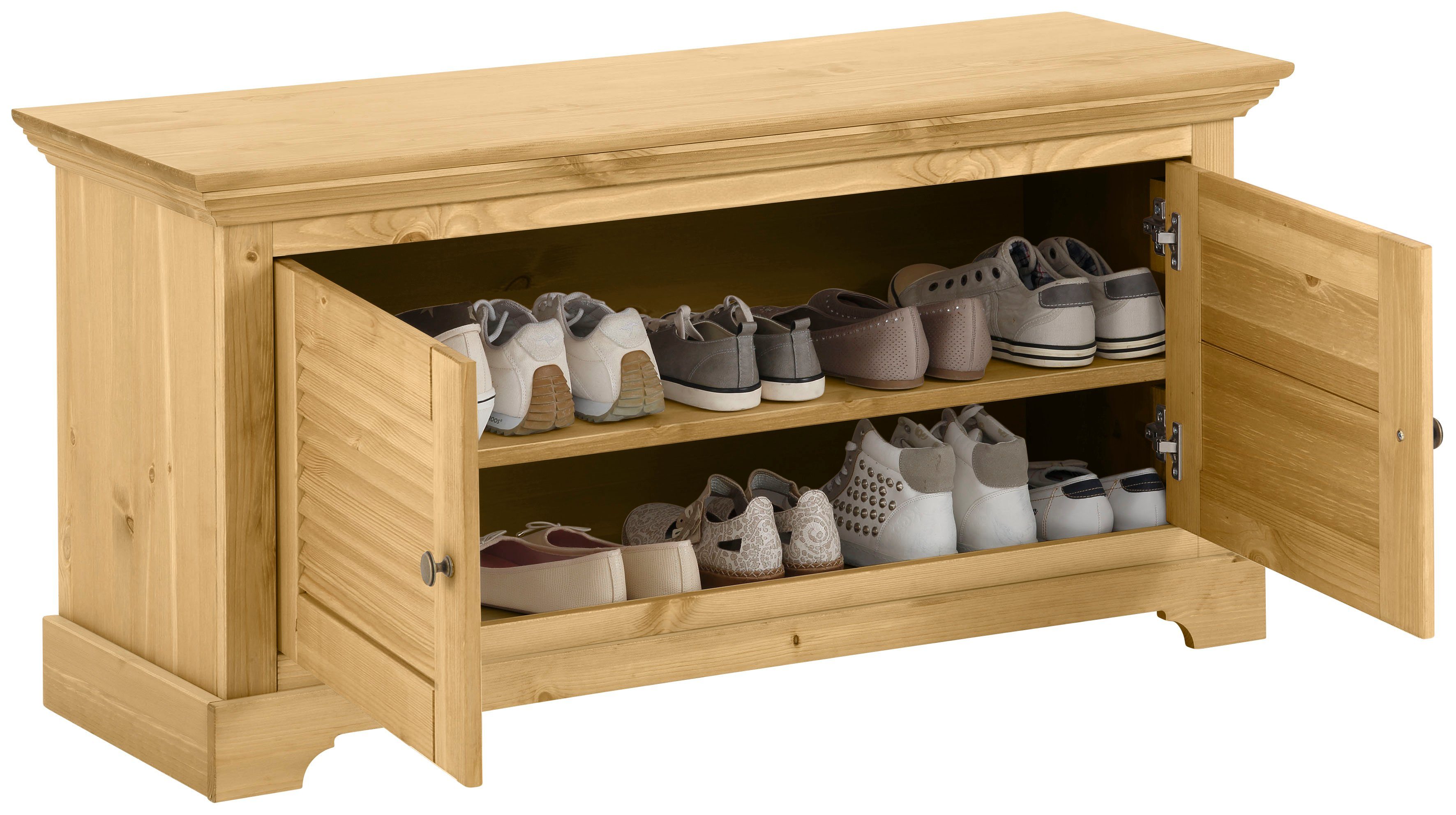 OTTO home Schuhbank Ayanna, Bank, Sitzbank, im Landhausstil, FSC®, Sitzbank aus massiver Kiefer, FSC®, Breite 110 cm, Sitzhöhe 53 cm – Bild 4 von 5