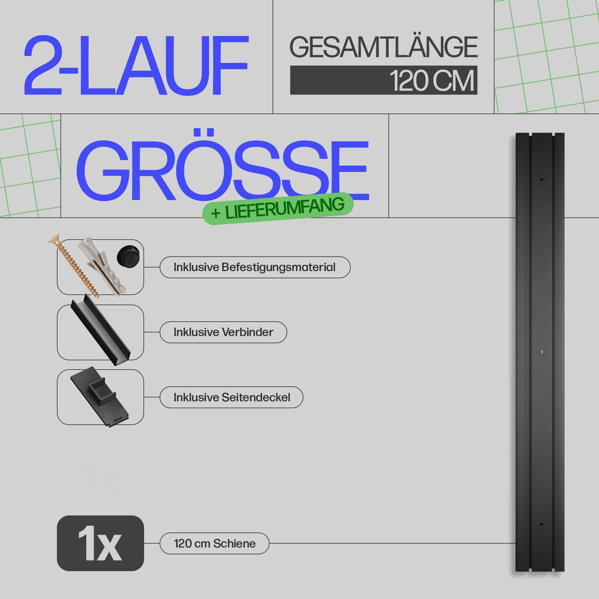 Bestlivings Gardinenschiene schwarz, 90-480 cm, Komplettset inkl. Montagezu günstig online kaufen