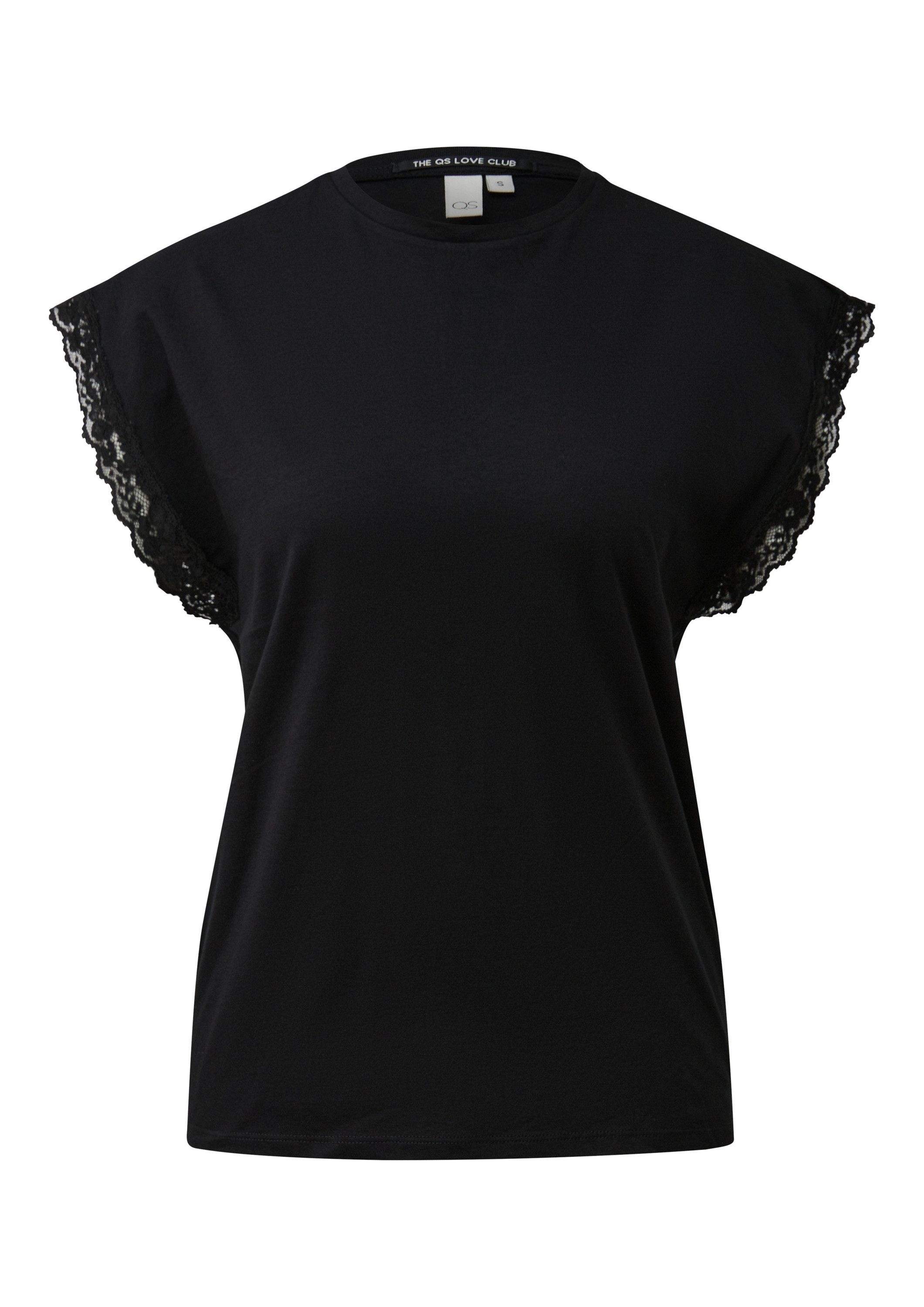 QS Kurzarmshirt T-Shirt Shirt mit Spitze günstig online kaufen