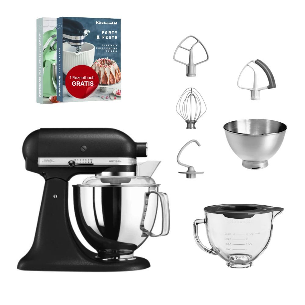 KitchenAid Küchenmaschine KitchenAid 4,8 L 5KSM175 Artisan Glasset mit Glasschüssel