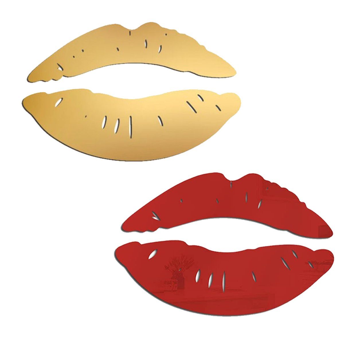 Houhence Wandsticker DIY Moderne 3D Kuss Lip Spiegel Wandaufkleber Acryl Kunst Wandtattoo