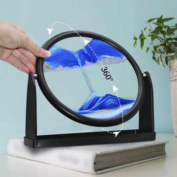 EBUY Dekosand 3D Zum Drehen Dynamisches Sandbild für Büro Desktop Dekoration (1-St)