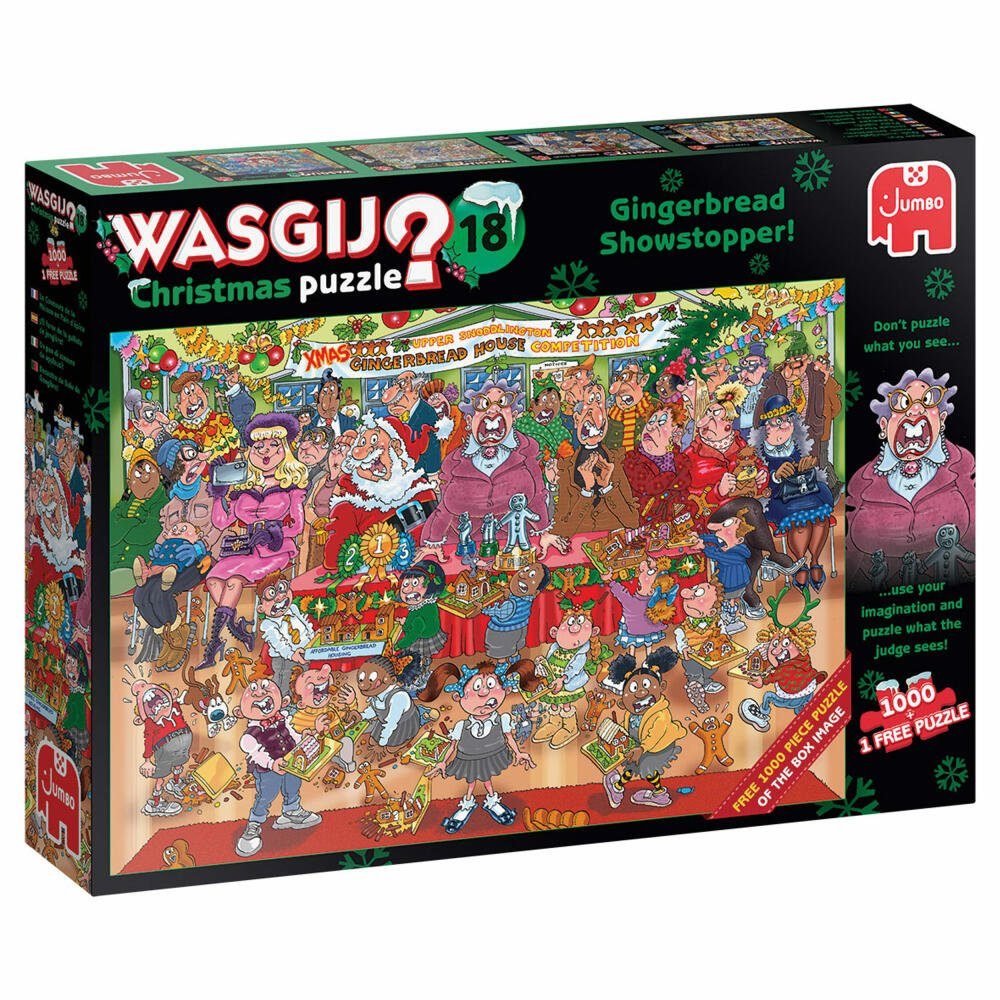 Jumbo Spiele Puzzle Wasgij Christmas Showstopper, Puzzleteile 1000 Lebkuchen 18