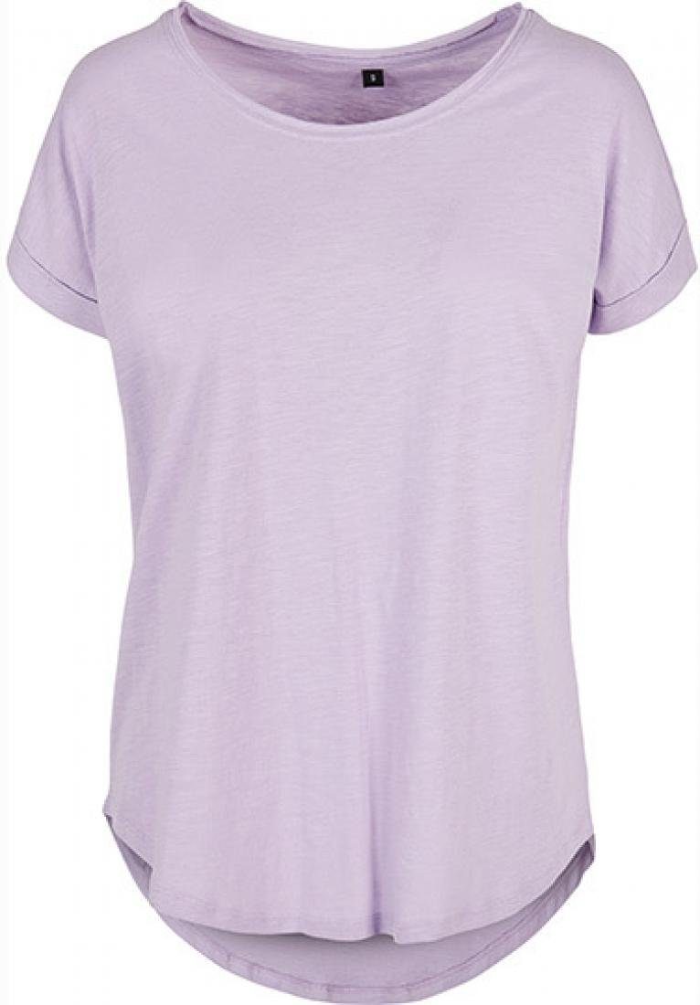 Build Your Brand Rundhalsshirt Damen Long Slub Tee / Hinten extra lang gesc günstig online kaufen
