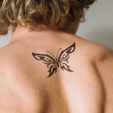 FOREVER NEVER Schmuck-Tattoo Schmetterling Tribal