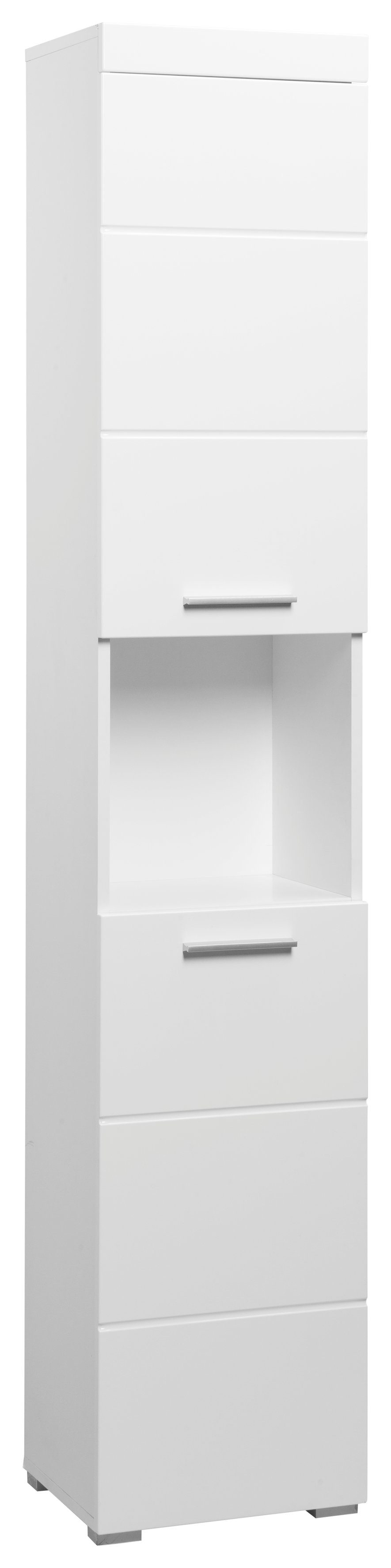 INOSIGN Hochschrank Badezimmerschrank mit weiß/weiß Türen weiß cm, und matt Höhe 1 | offenen 2 Fach Avena Hochglanz 190