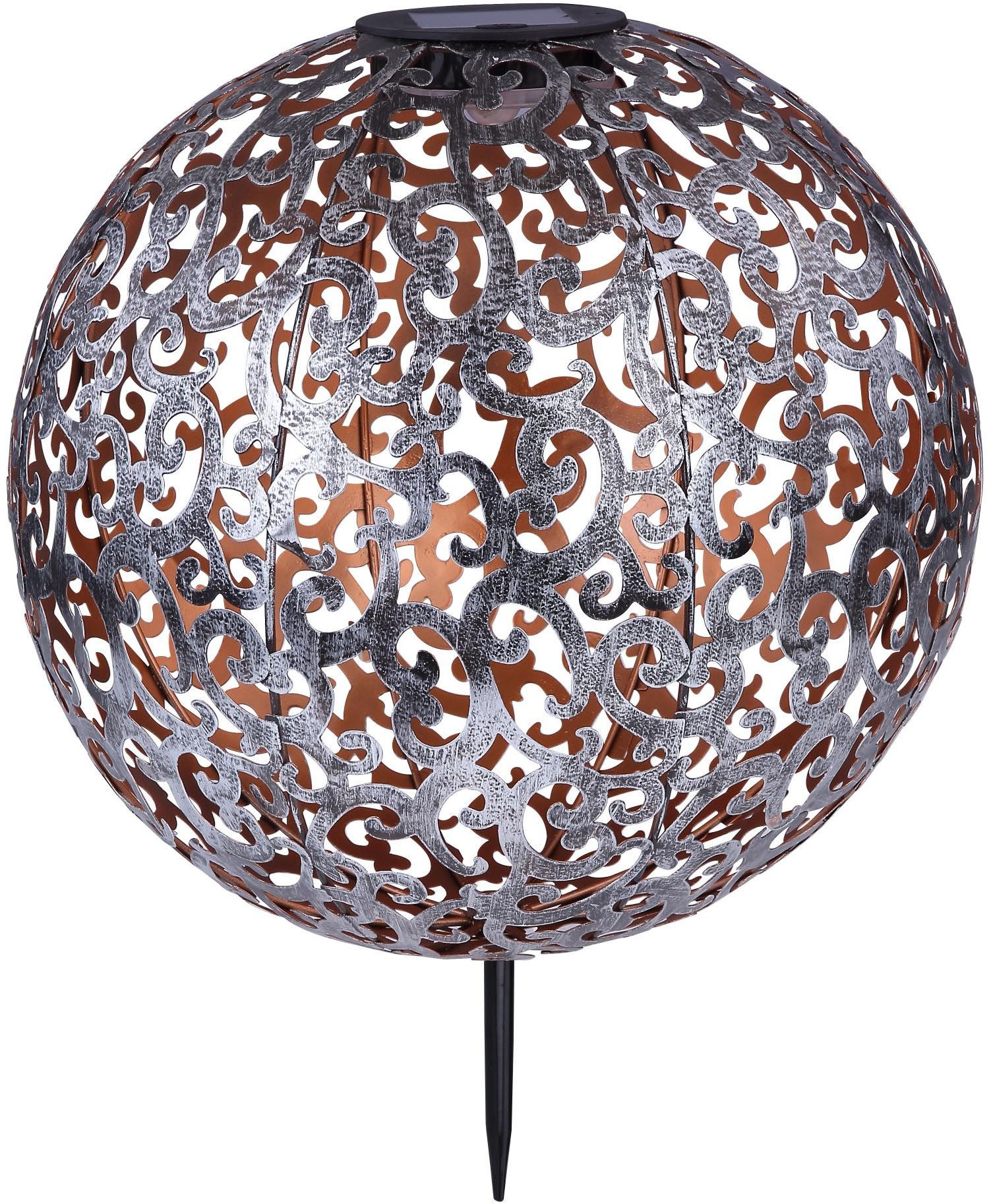 GLOBO LIGHTING LED Solarleuchte SOLAR, LED fest integriert, Warmweiß, Solarlampe für Garten, Toller Lichteffekt, Solarkugel mit Erdspieß