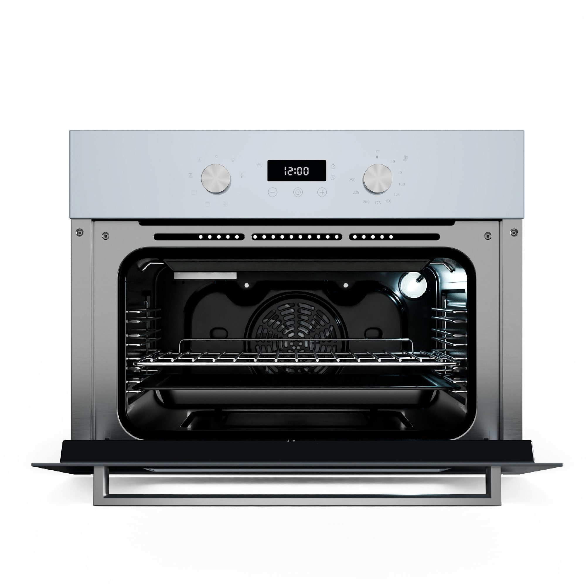 Klarstein Backofen SpaceSmart, mit Verchromte Auszüge, kein, Kochfeld mit dunstabzug 4 Zone Touch Timer Küche