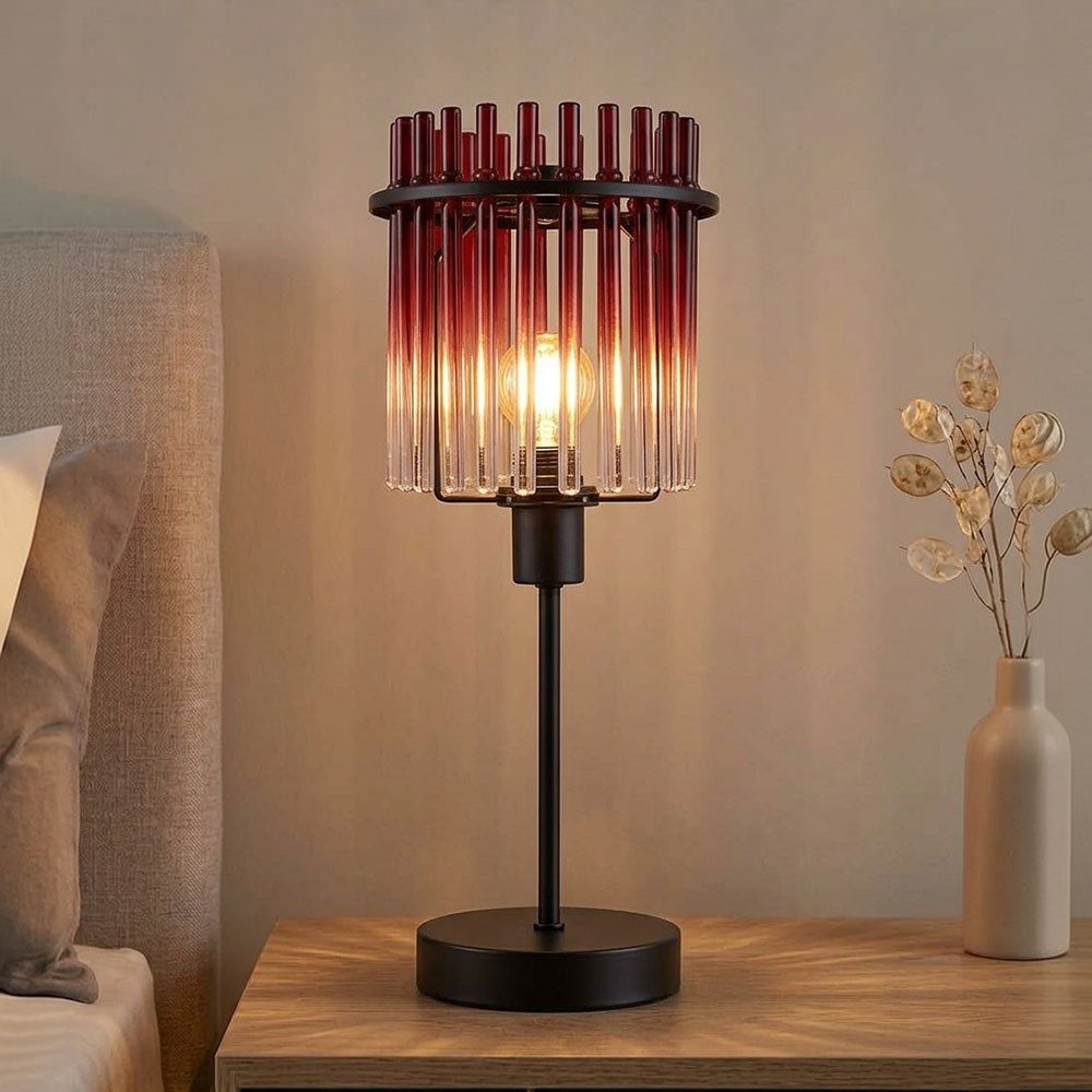 GLOBO LIGHTING Schreibtischlampe, Leuchtmittel inklusive, Warmweiß, Tischleuchte Beistelllampe Schreibtischlampe Nachttischlampe Glas LED