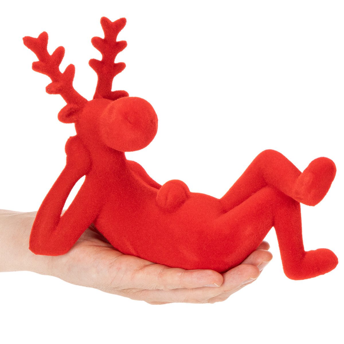 Florists Products Weihnachtsmann Elegante Rentier Dekofigur liegend für stilvolle, 2 Stück