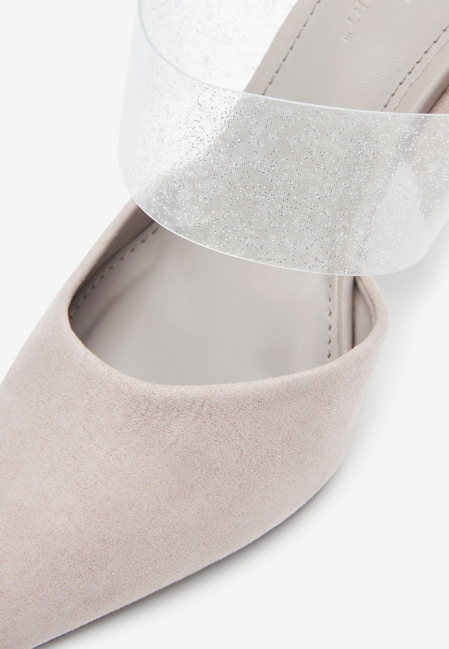 Next Forever Comfort Spitze transparente Sandalette Pantoletten Grey (1-tlg)