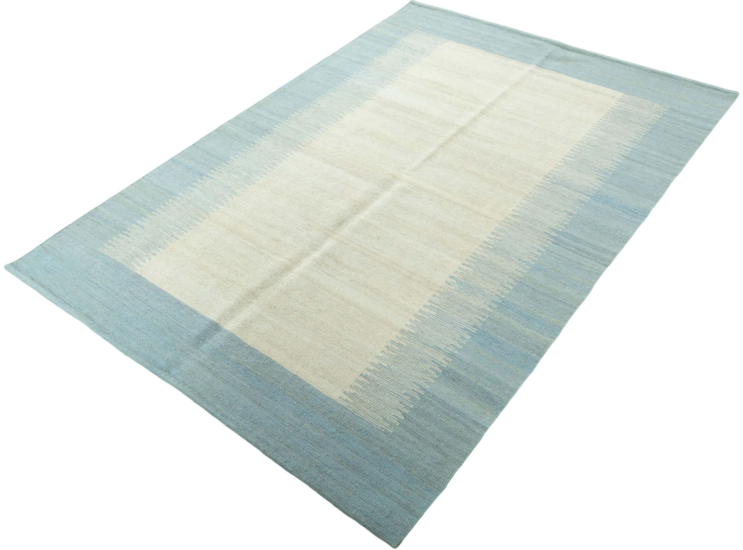 CABBEL Orientteppich 220x156 cm Kandou Beige Kelim Teppich Schurwolle Handgewebt Unikat, rechteckig, Höhe: 4 mm, 100% Schurwolle – weich und pflegeleicht