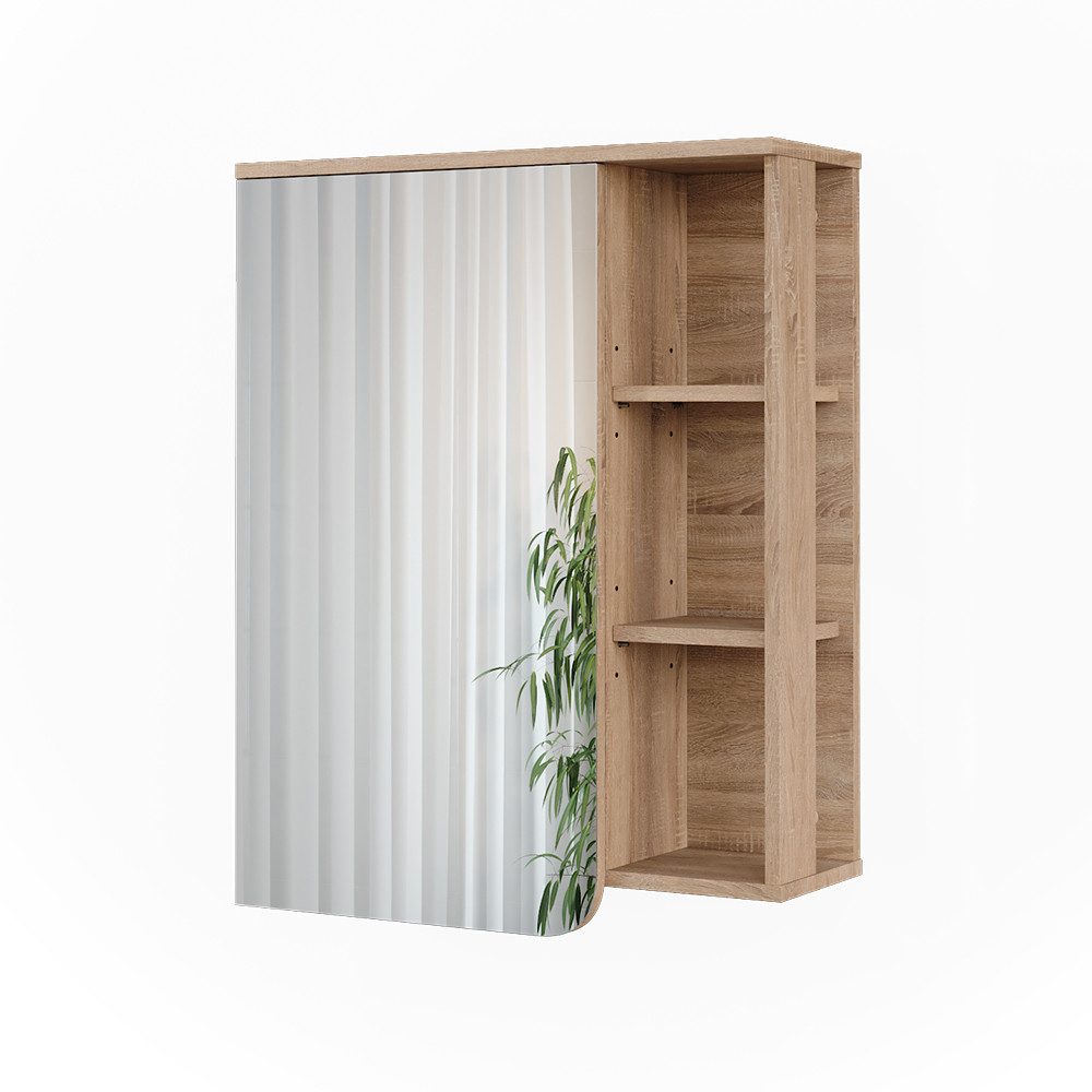 Vicco Badezimmerspiegelschrank Karen, Sonoma/Weiß, 60 x 75 cm günstig online kaufen