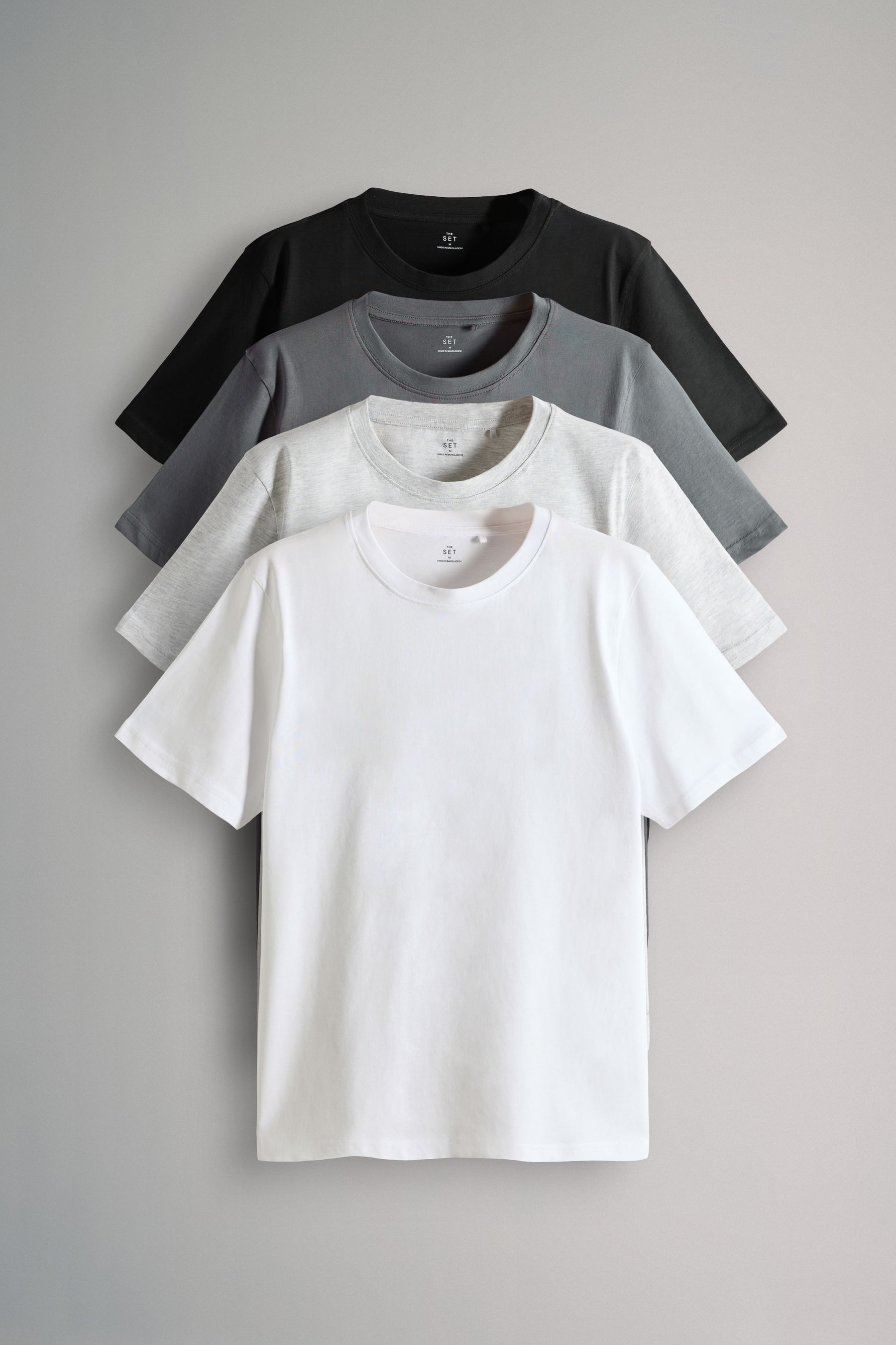 The Set T-Shirt The Set Regular Fit Kurzarm-T-Shirts im 4er-Pack (4-tlg) günstig online kaufen