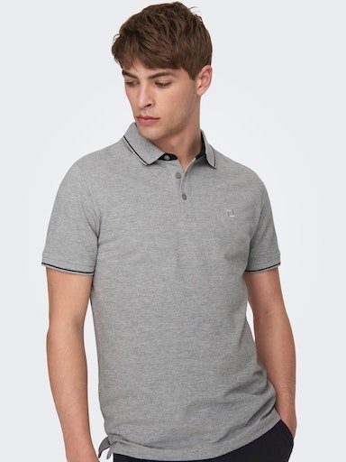 ONLY & SONS Poloshirt ONSFLETCHER SLIM SS POLO NOOS Light Grey Melange