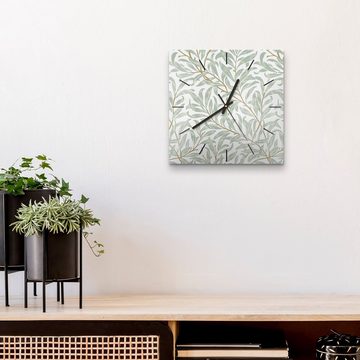 DEQORI Wanduhr 'Dekorative Weidenzweige' (Glas Glasuhr modern Wand Uhr Design Küchenuhr)