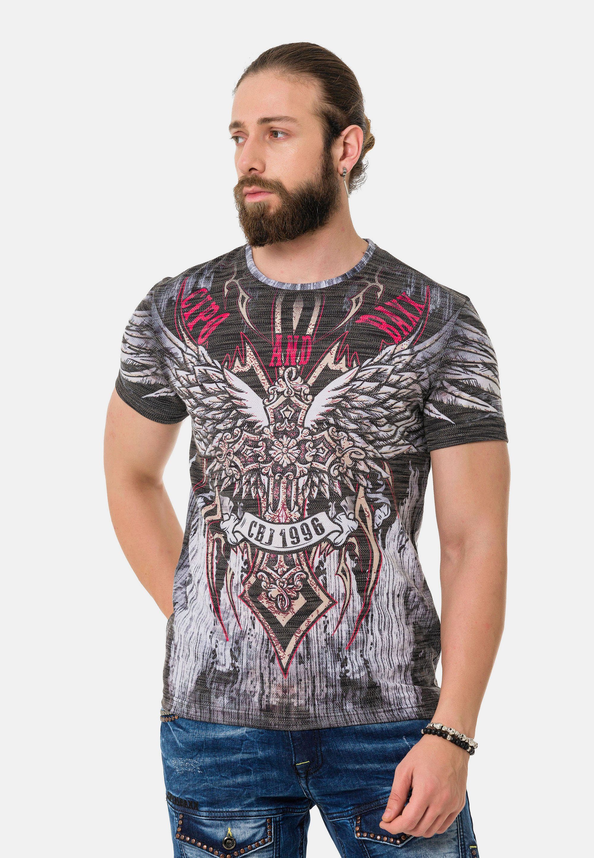 & Full-Print-Design trendigen T-Shirt Baxx im Cipo