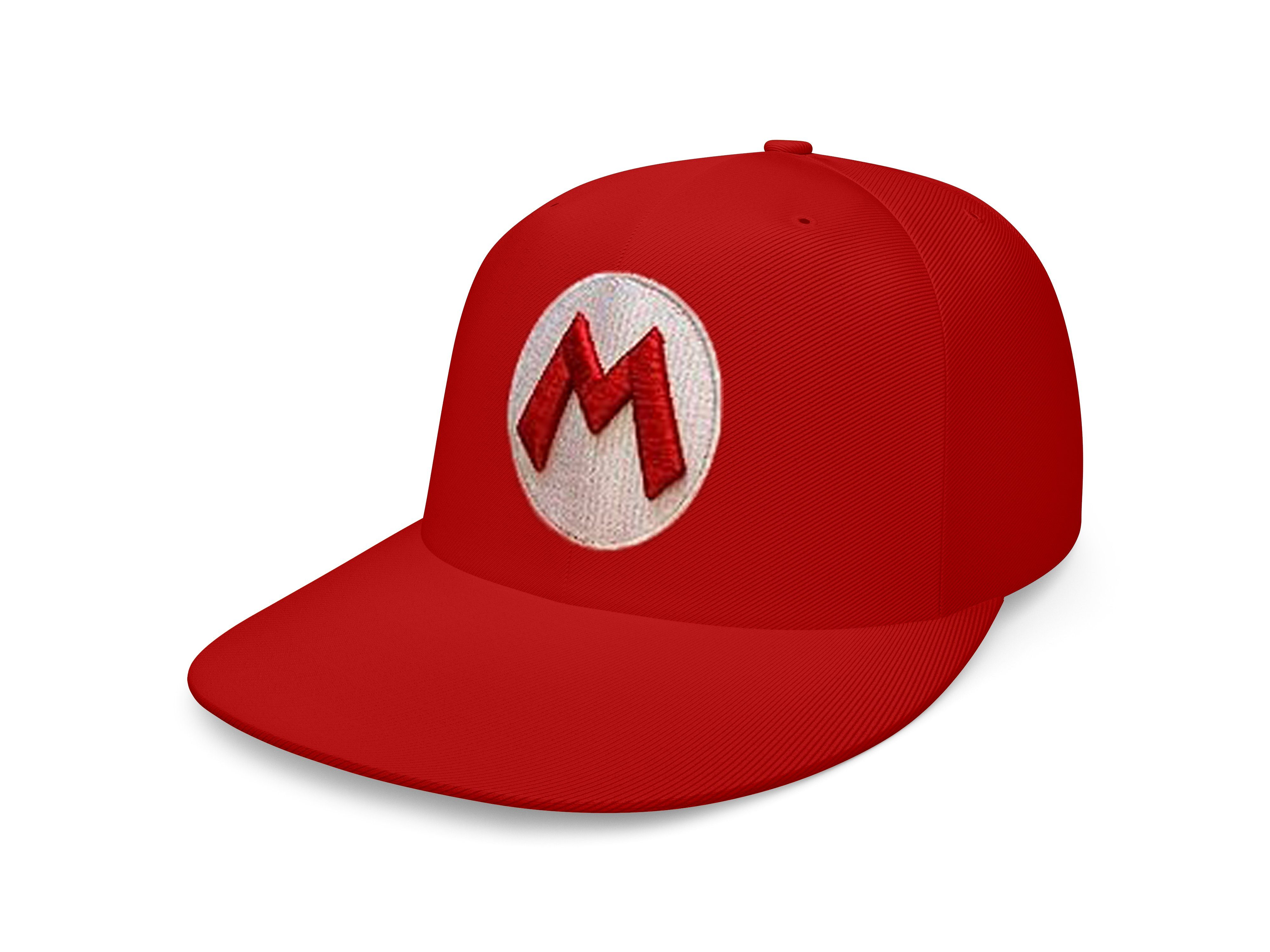 Blondie & Brownie Snapback Cap Unisex Erwachsene Mario Luigi Logo Stick in Grün und Rot Snapback Mario (Rot)