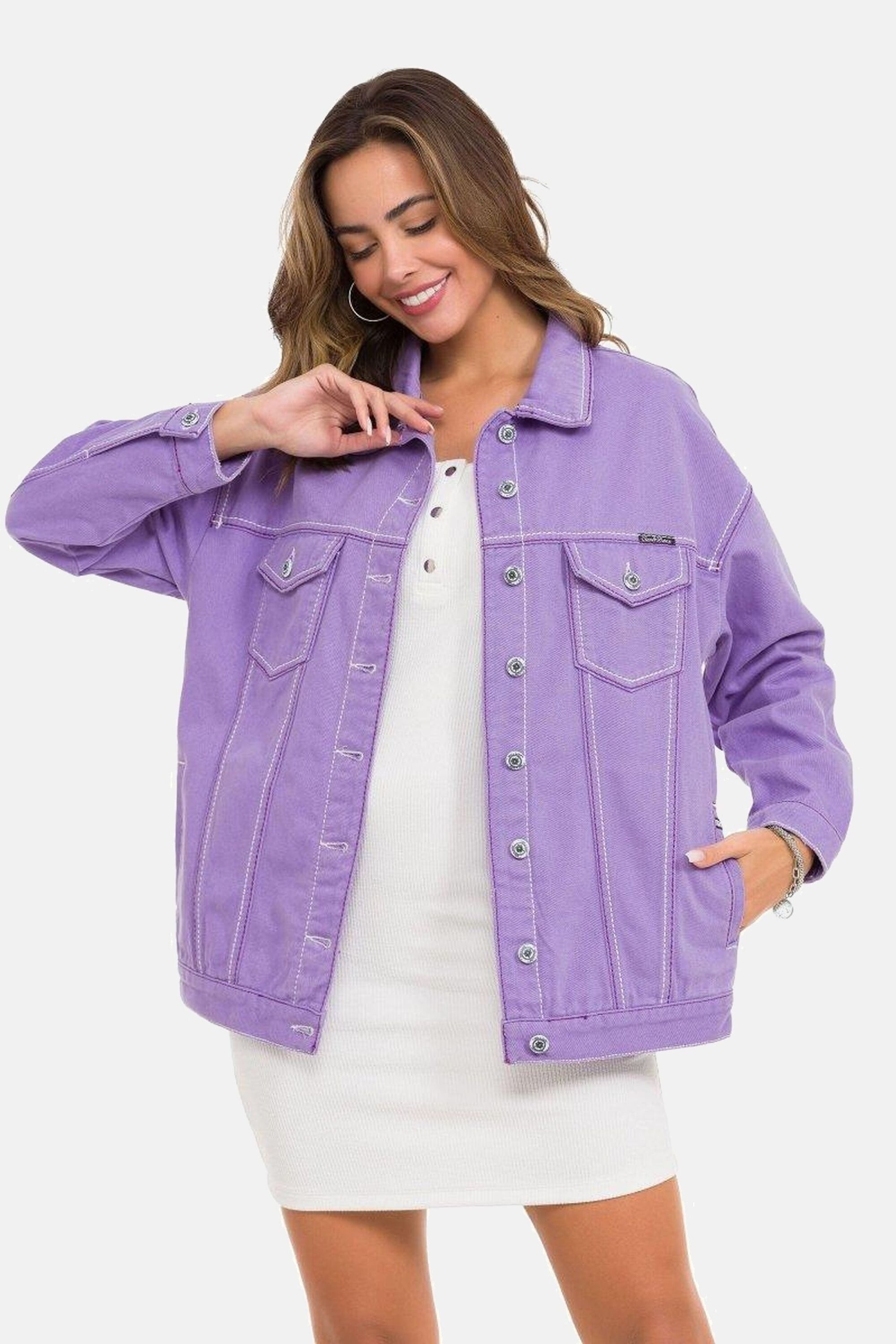 Cipo & Baxx Jeansjacke Jeansjacke mit stylischen auffälligen Elementen, WJ211