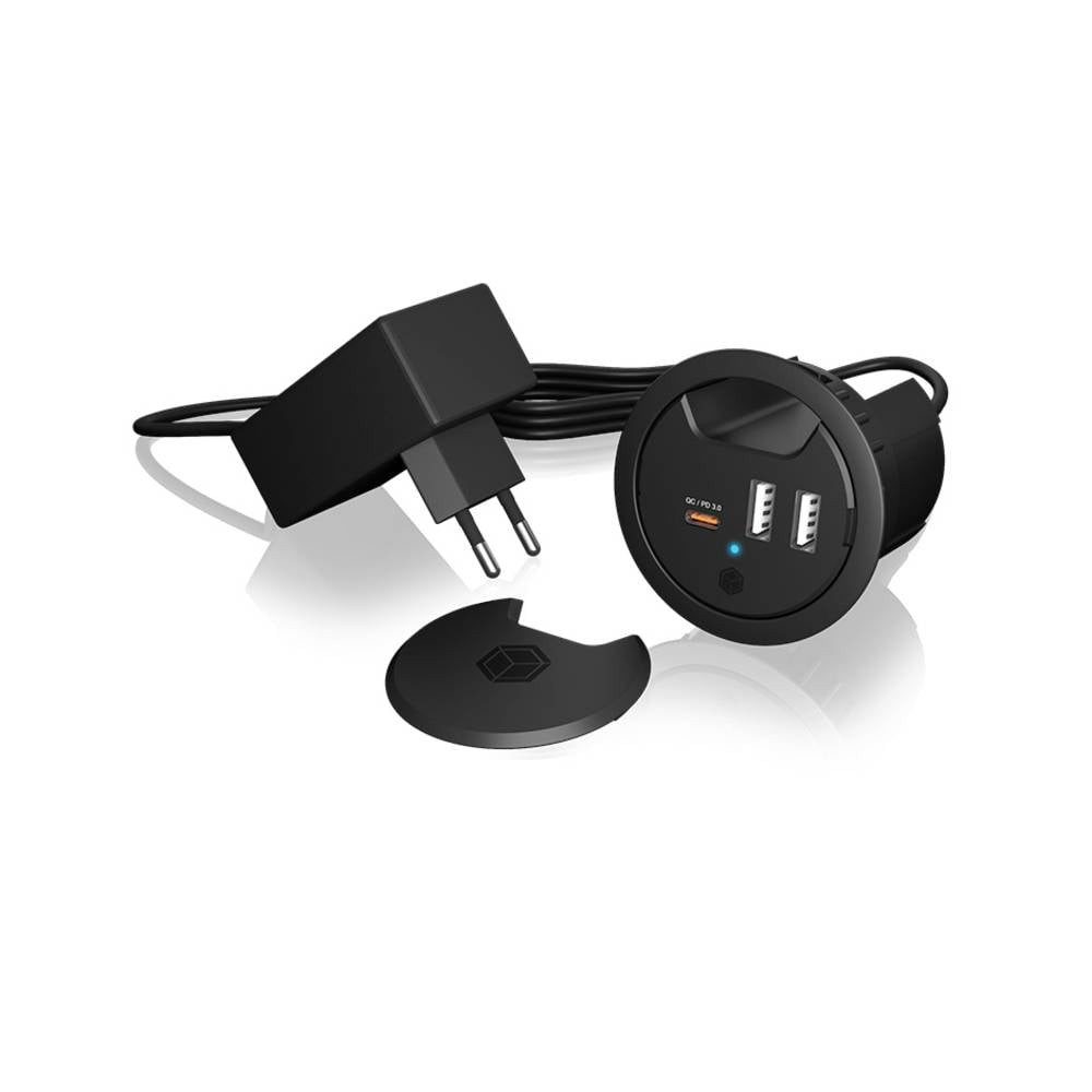 ICY BOX USB Ladegerät 30 W 2x USB-A, 1x USB-C® Schwarz Innenbereich 61032 USB-Ladegerät