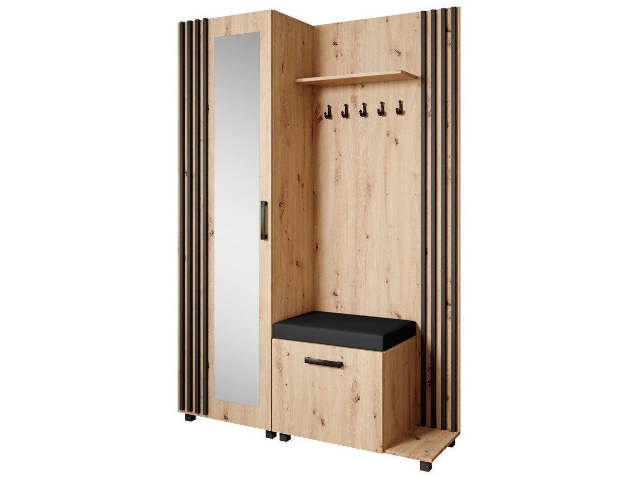 Beautysofa Garderoben-Set Livia – Design, Funktion und Ordnung in Perfektion, (Geräumiger Schuhschrank, mit praktischer Kleiderstange)