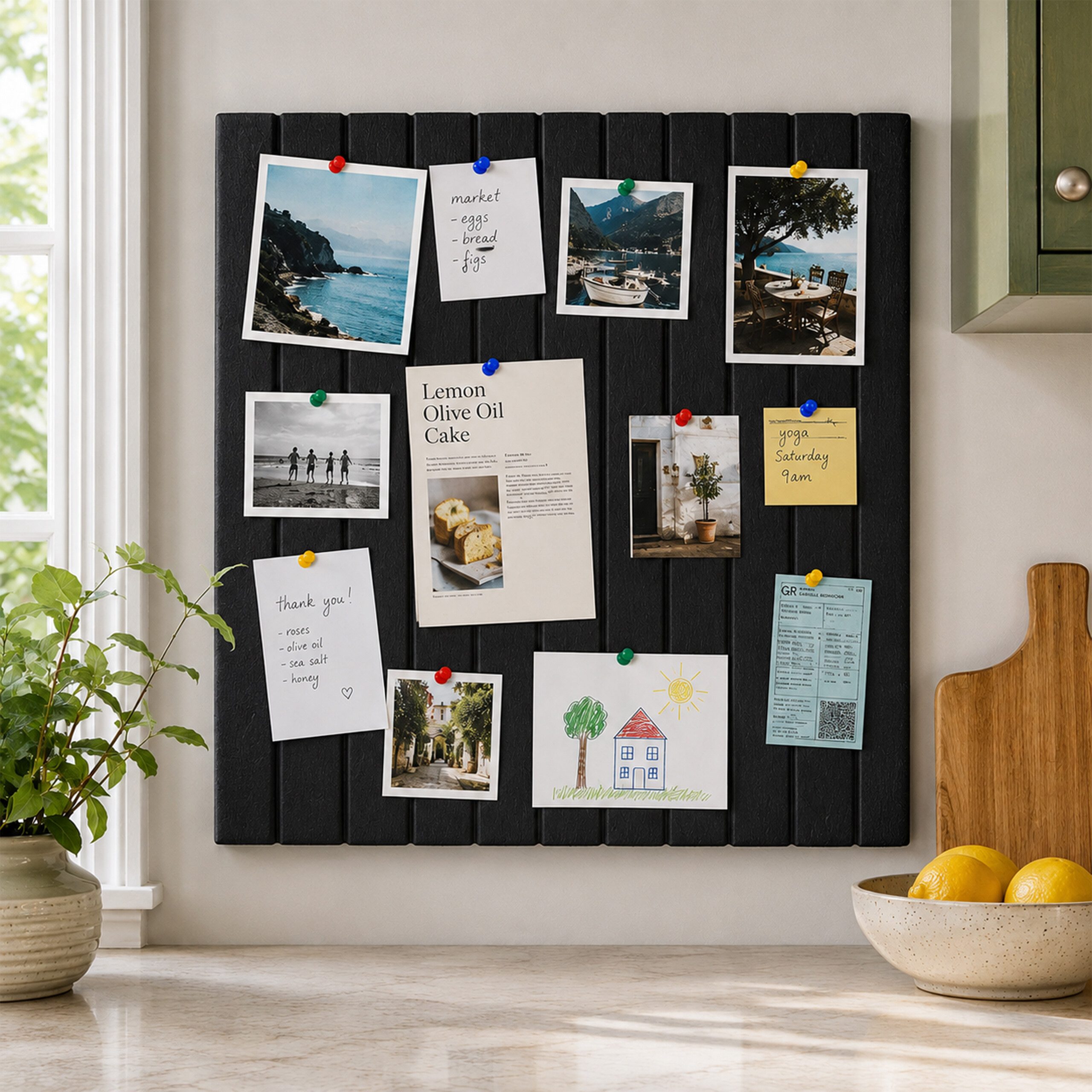 relaxdays Pinnwand Selbstklebendes Filzpinnwand Set, schwarz, 60 x 40 cm