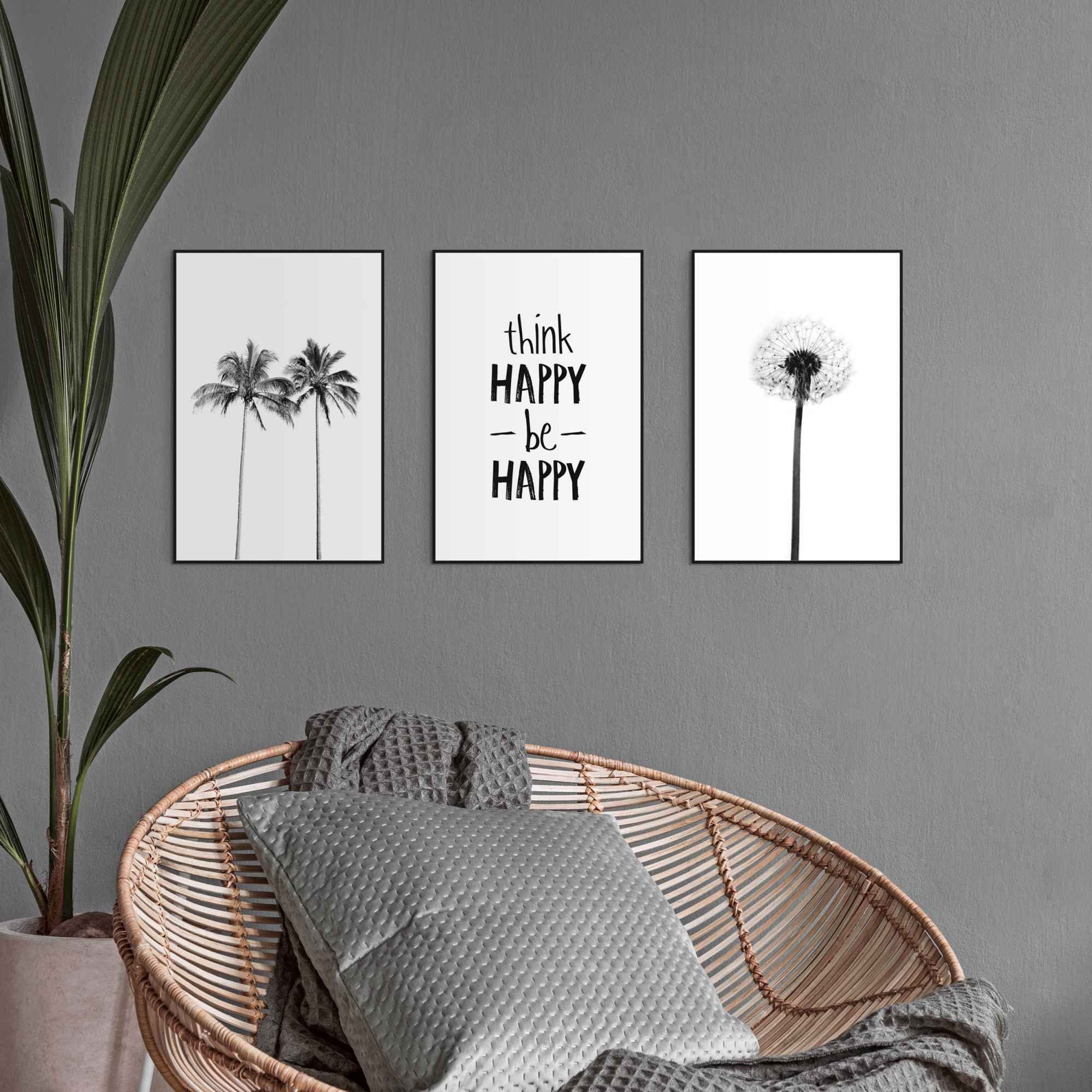 Reinders! Wandbild Froh - (3 Modern, Strand Palme - St) Pusteblume 