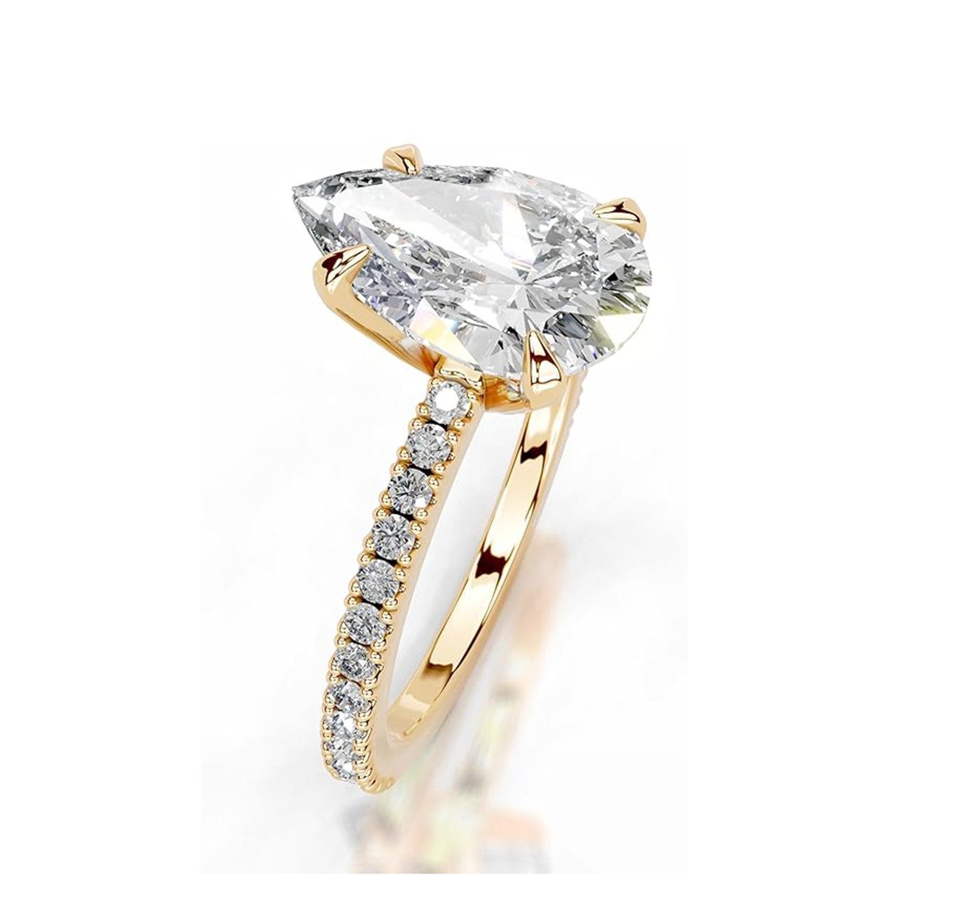 Jumpeak Trauring Ring für den Heiratsantrag,D,VS1,2EX,Labordiamant 2ct,Promise ring, Geschenk für frau,Liebes geschenk für sie,Damen geschenk