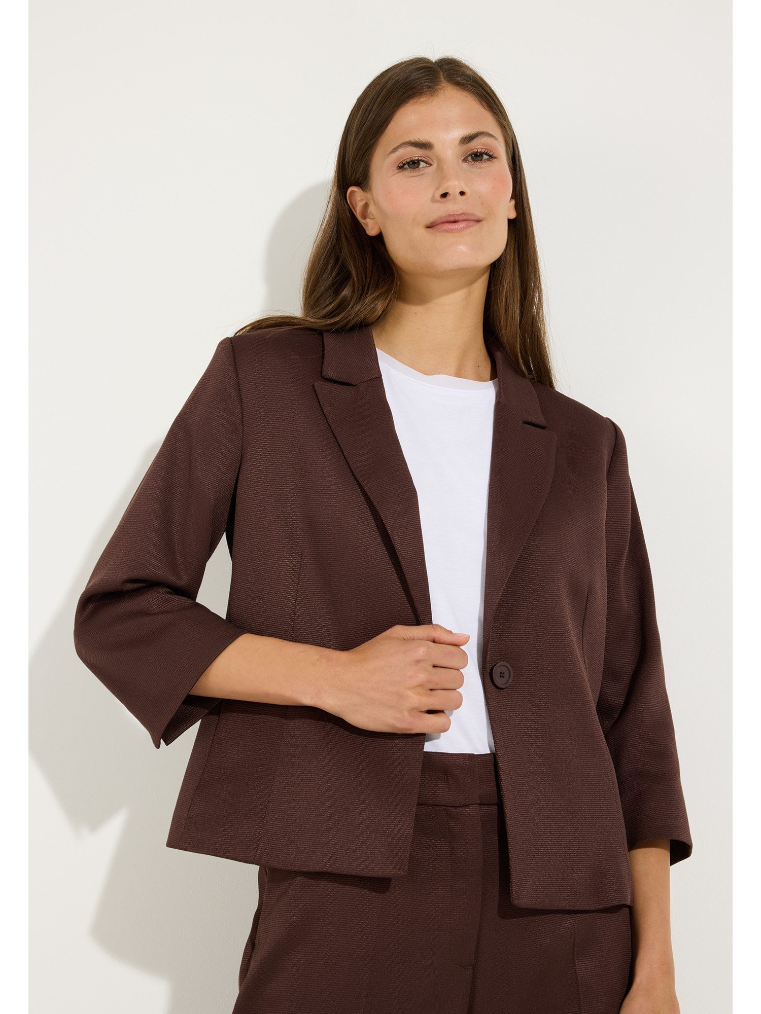 MORE&MORE Jackenblazer taillierter Kurzblazer, 3/4 Arm