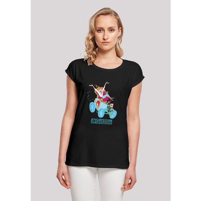 F4NT4STIC T-Shirt Extended Shoulder T-Shirt 'Disney Ralph Reichts Cinderella And Vanellope' Damen Premium Merch Regular-Fit Kurze Ärmel Bedruckt