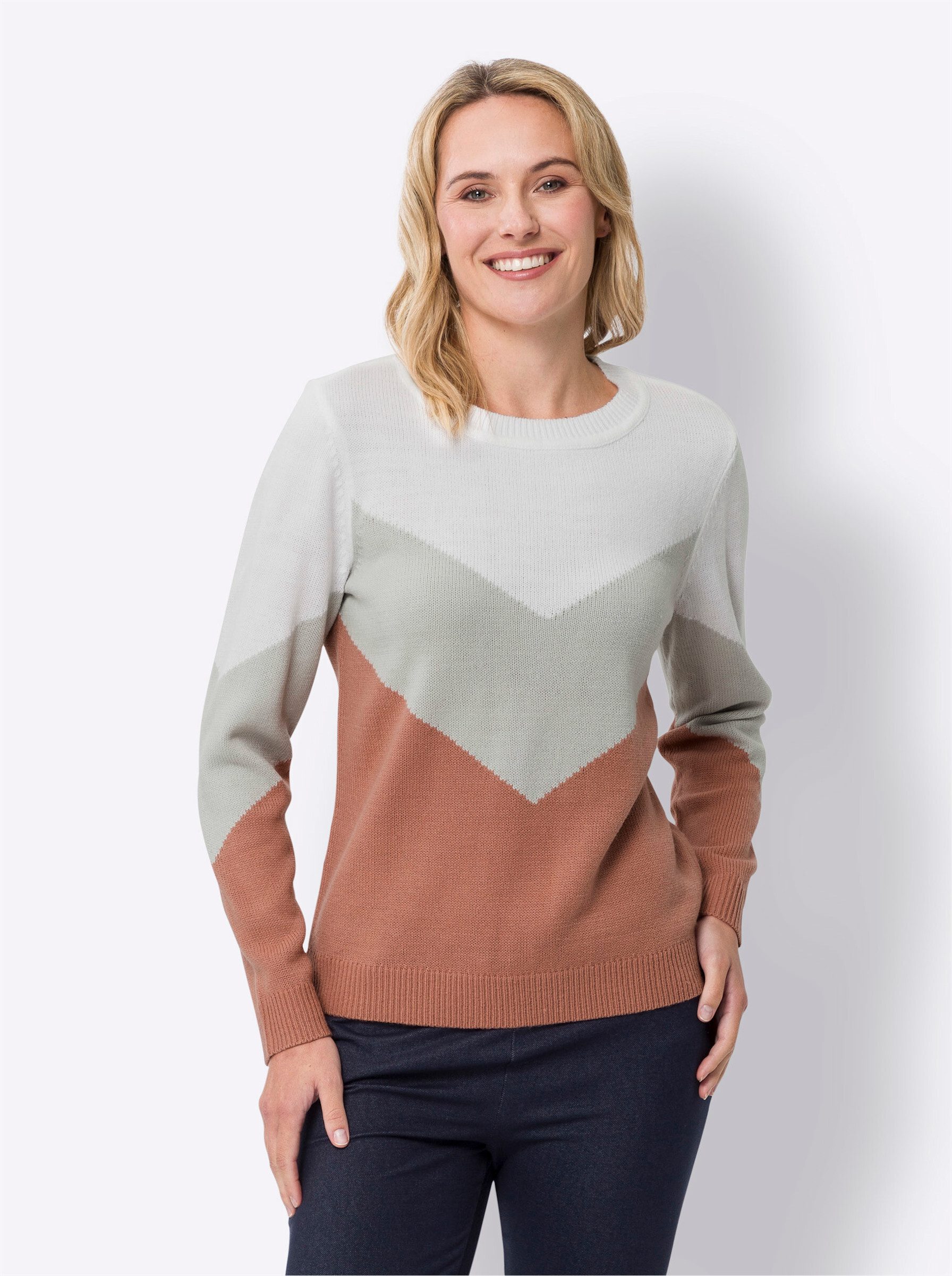 Strickpullover Rundhalspullover