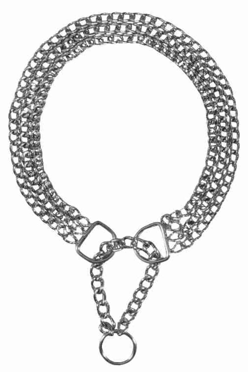 TRIXIE Hunde-Halsband Zug-Stopp-Kettenhalsband, 3-reihig - diverse - 45 cm/2,5 mm, Metall