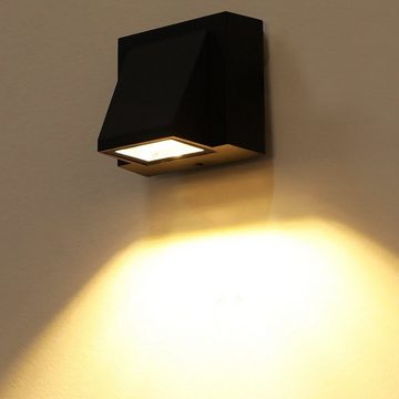 WILGOON LED Außen-Wandleuchte 5W LED Wandlampe IP65, Außen/Innen 3000K Außenwandleuchte, LED fest integriert, Warmweiß, Schwarz, für Schlafzimmer, Wohnzimmer, Badezimmer