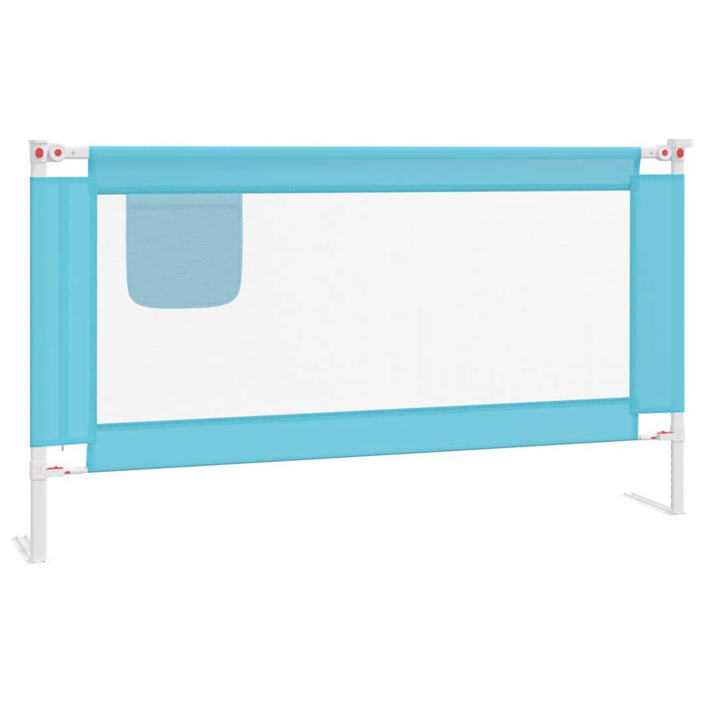 vidaXL Bettschutzgitter, Kleinkind-Bettschutzgitter Blau 150x25 cm Stoff