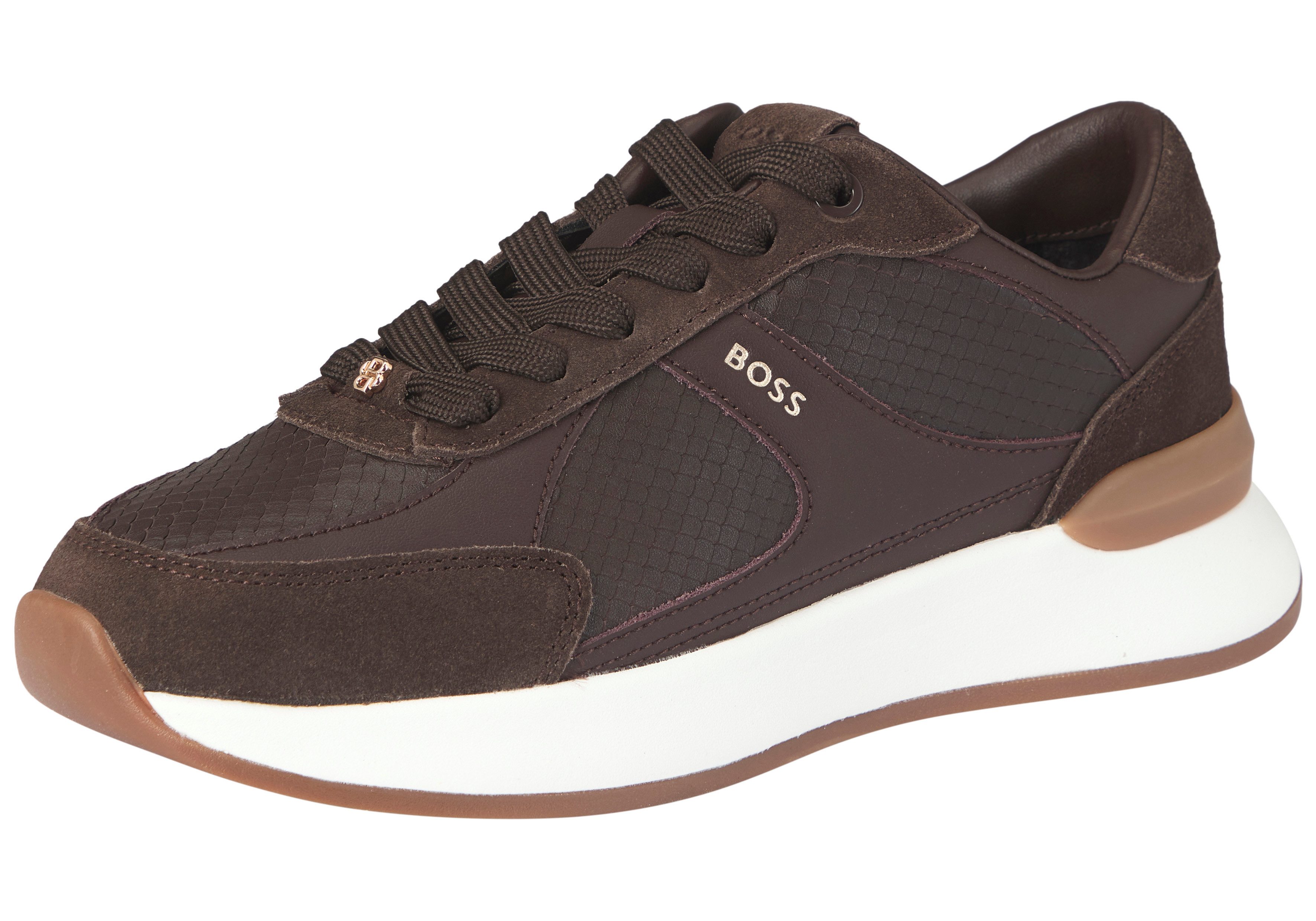 BOSS Icon_Runn Sneaker Freizeitschuh mit Schlangendetails und seitlichem Logoschriftzug