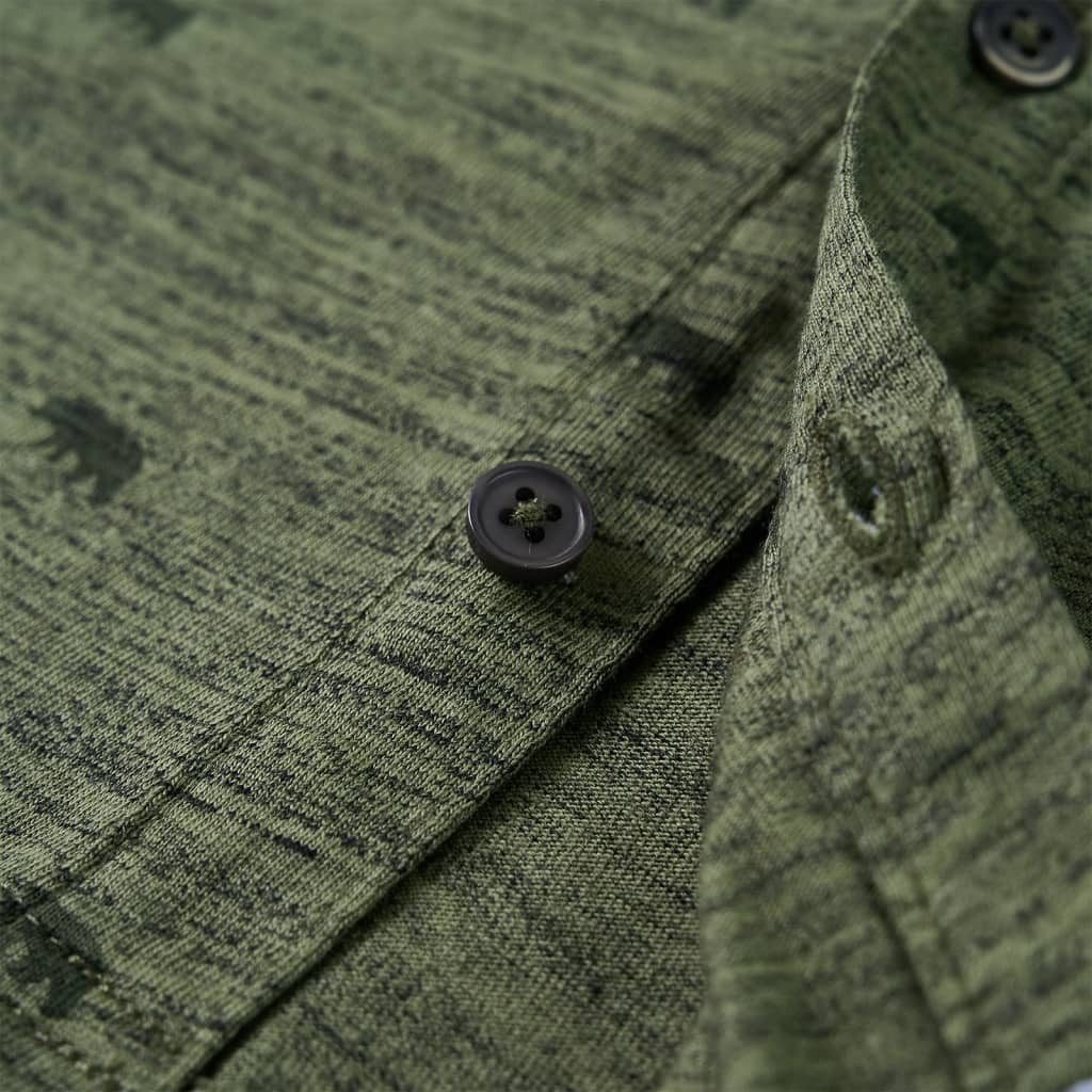 vidaXL Langarmhemd Kinderhemd Khaki Melange 140