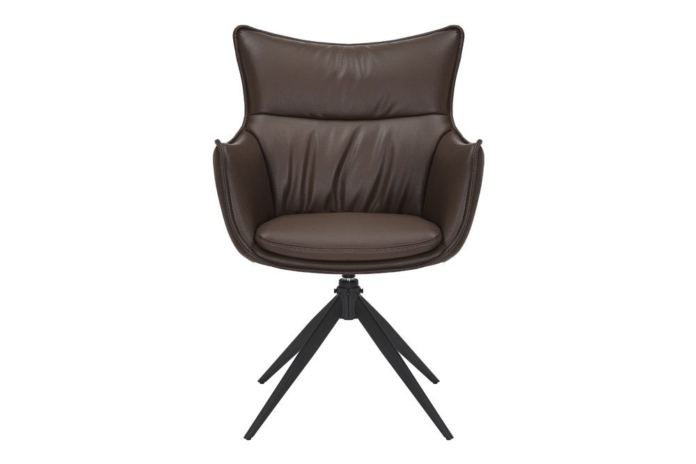 riess-ambiente Drehstuhl VOGUE brandy braun/schwarz -Kunstleder, Metall, 360° drehbar, Armlehne (Einzelartikel, 1 St), moderner Polsterstuhl - ideal für Ess-, Arbeits-, Wohnzimmer & Büro