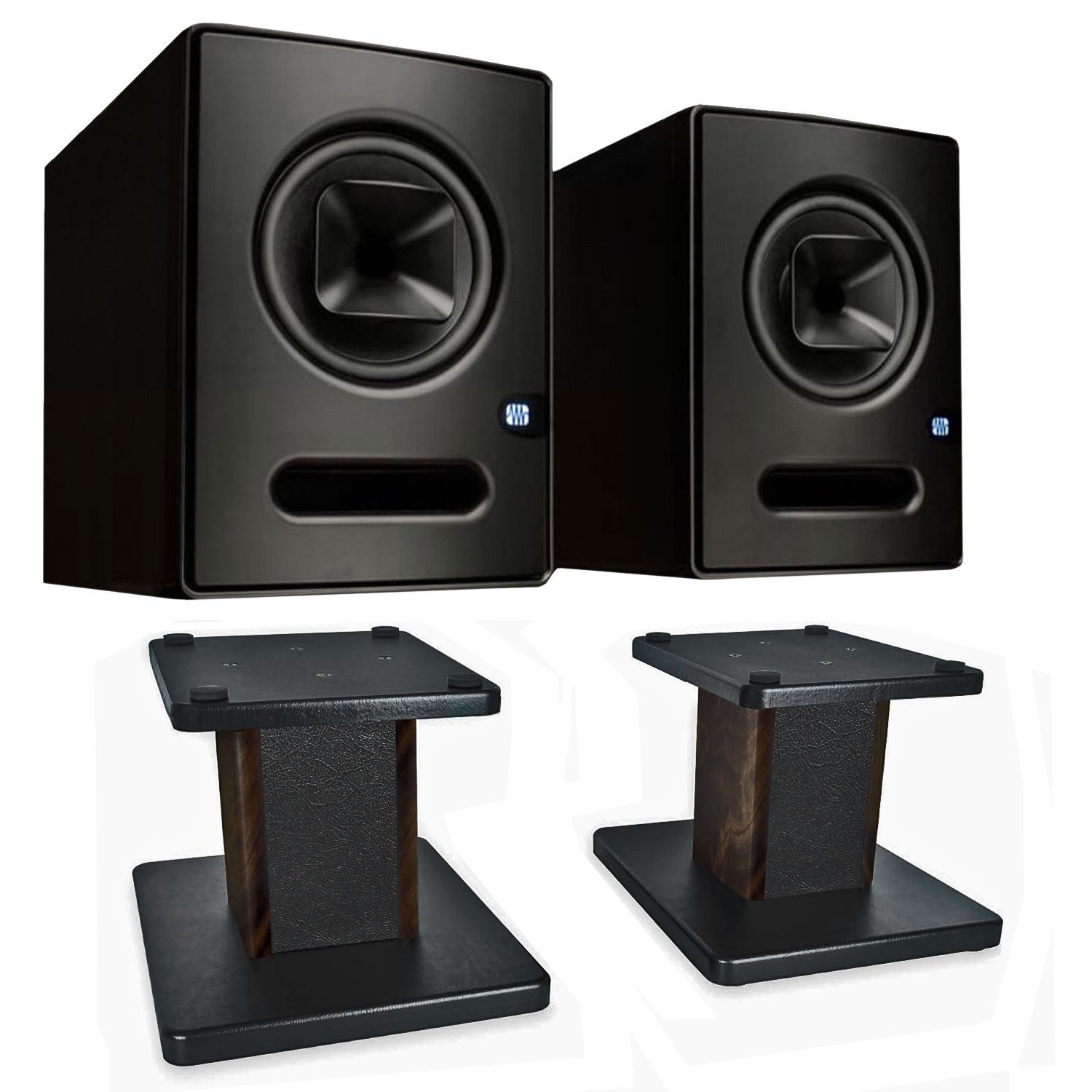 Presonus Studio-Monitor Sceptre S8 1 Paar mit Boxenständer Walnuss Lautsprecher