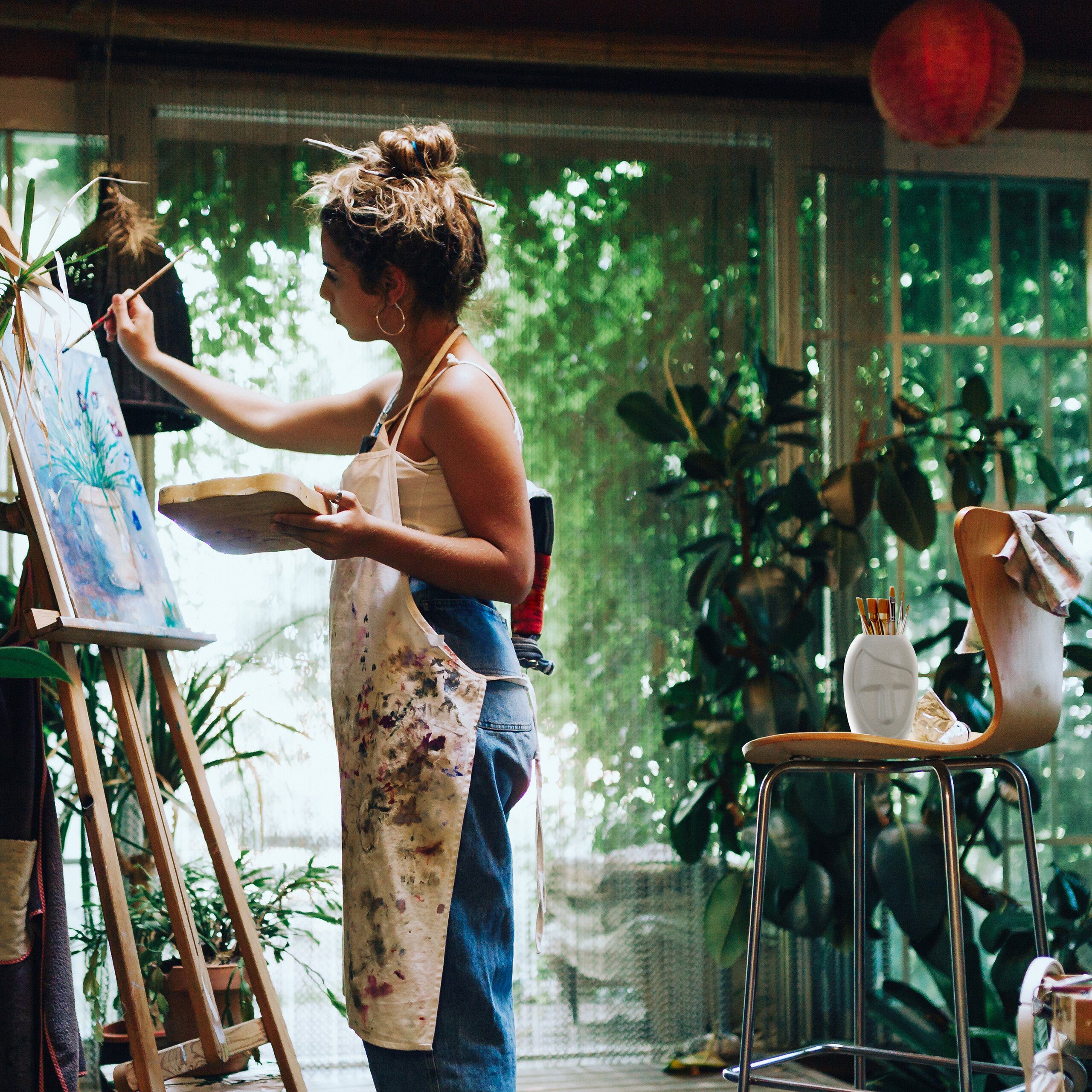 relaxdays Dekovase Blumenvase Gesicht