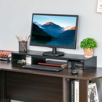 Vinsetto Monitorständer Monitor-Halterung, (Set, 1-tlg., Monitorständer, Monitorständer verstellbar doppelter Bildschirmständer Holzregal)