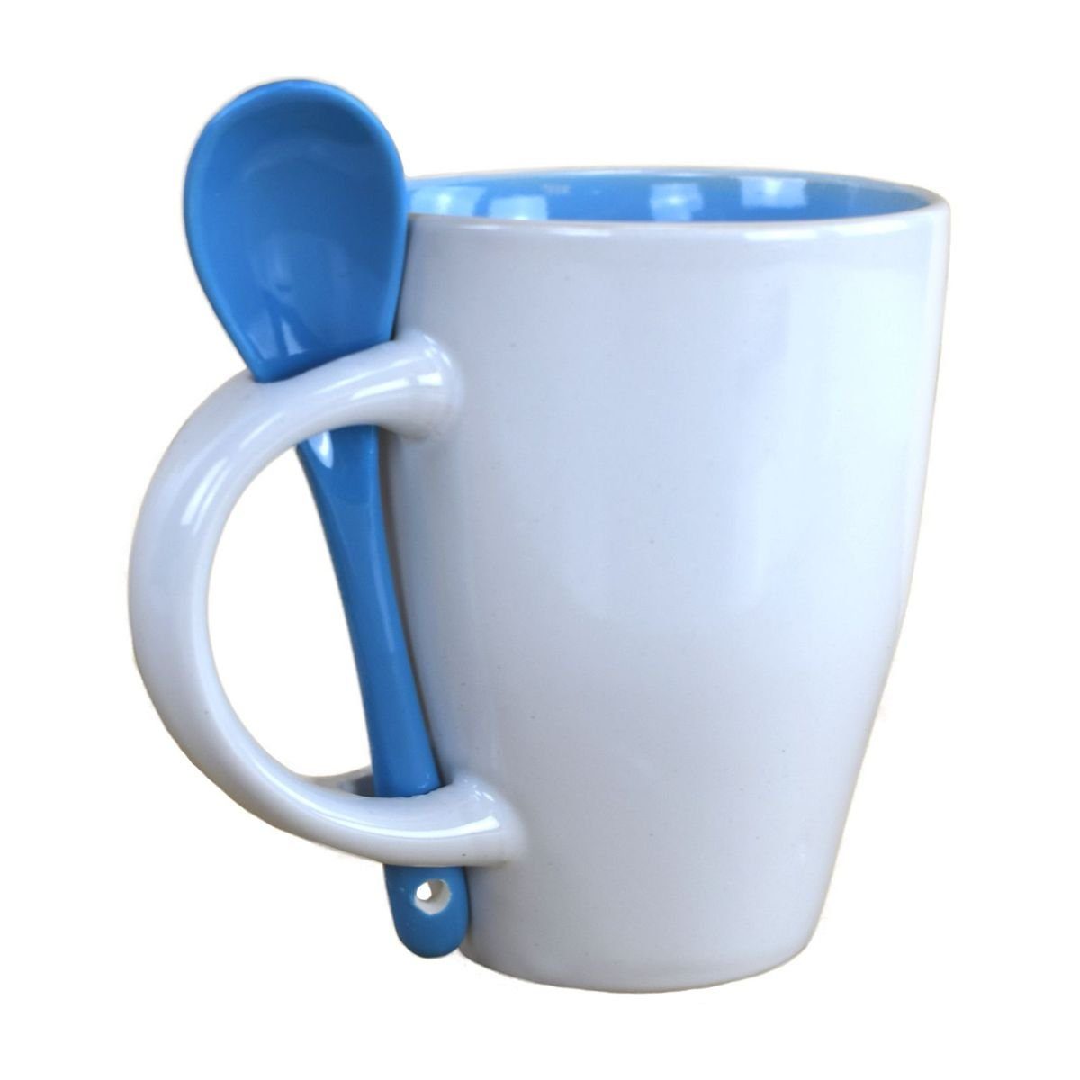 Tasse im Blau mit Keramik, oder Marabellas Keramiklöffel in Kaffetasse Halter, ml ca. inkl. Tasse Orange Shop 250 Löffel