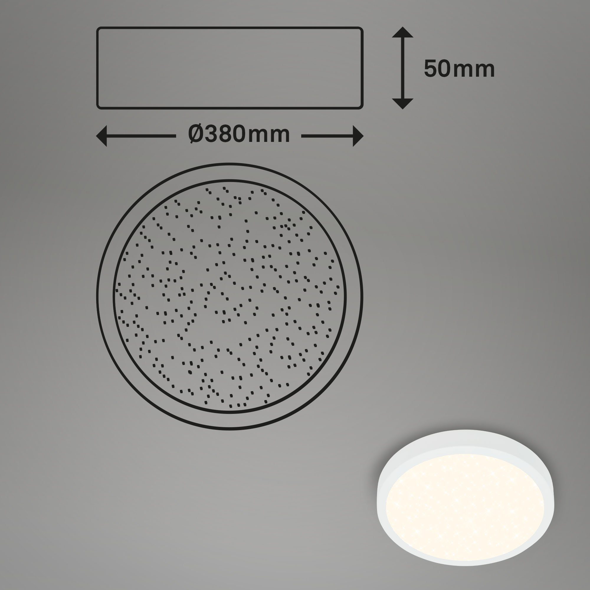 verbaut, Flur Deckenlampe, CCT Kaltweiß, Farbwechsler, Timer, Sternenhimmel, Leuchten Speicherfunktion, 24W, LED Warmweiß, 3704-016, Weiß, Tageslichtweiß, Wohnzimmer, Küche, fest dimmbar, Neutralweiß, Aufbauleuchte Farbtemperatursteuerung, Briloner Schlafzimmer, Nachtlicht, Fernbedienung, 38x5cm,