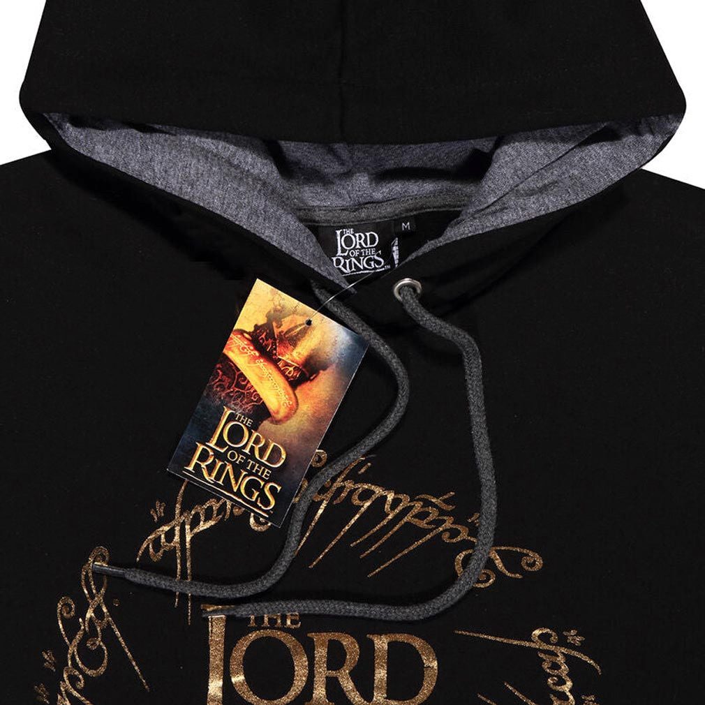 Der Herr der Ringe Hoodie Gold Foil Hoodie LOTR Ringgedicht