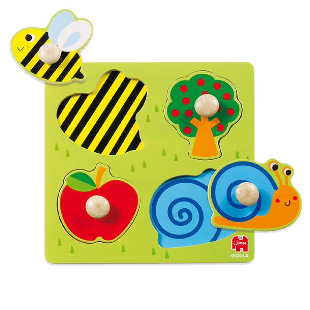 Goula Spiel Goula 53010 Holzpuzzle Garten 4 Teile, Goula 53010 Holzpuzzle Garten 4 Teile