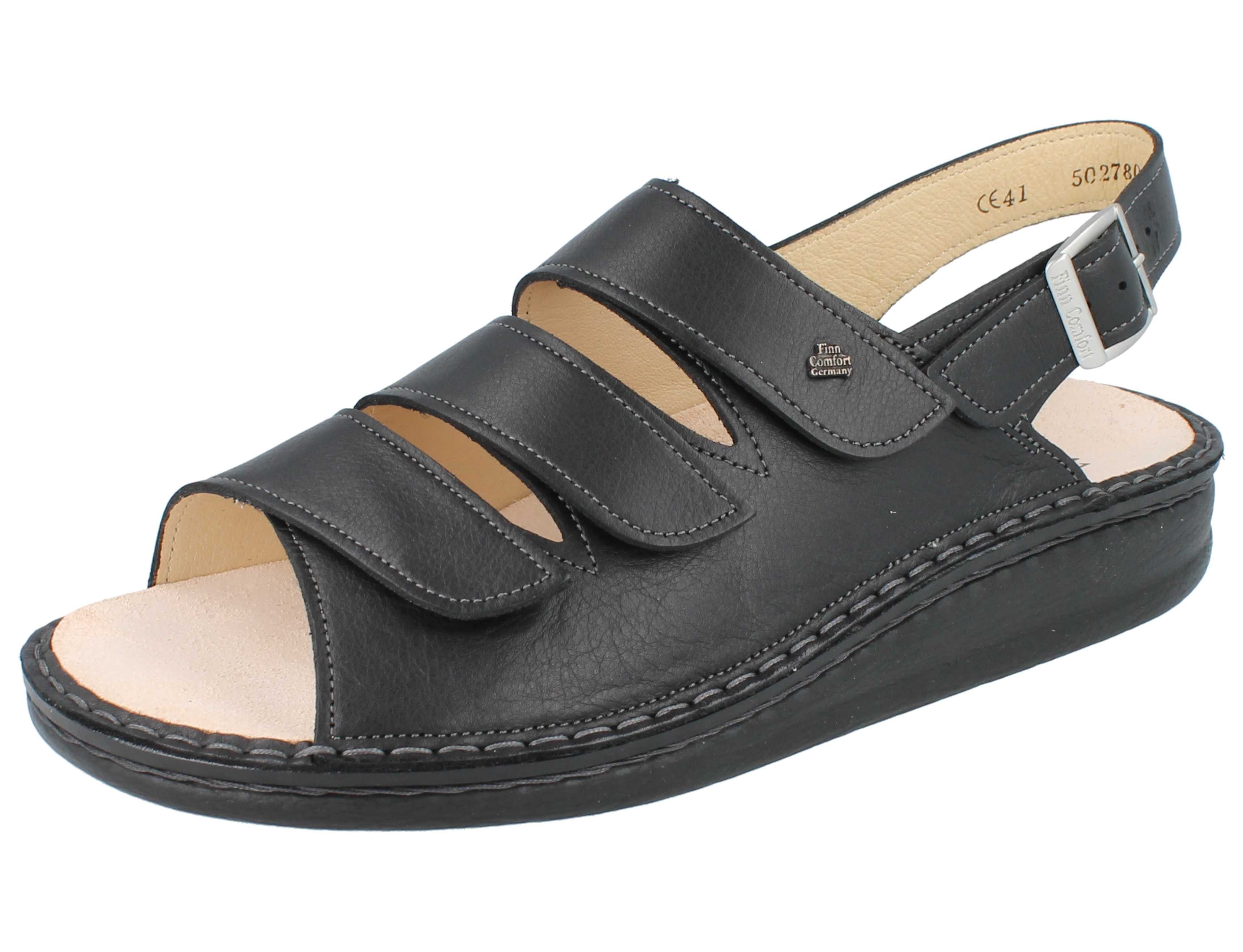 Finn Comfort FINN COMFORT Sylt Herren Sandale schwarz Glattleder - Größe: 41 Sandale Wechselfußbett
